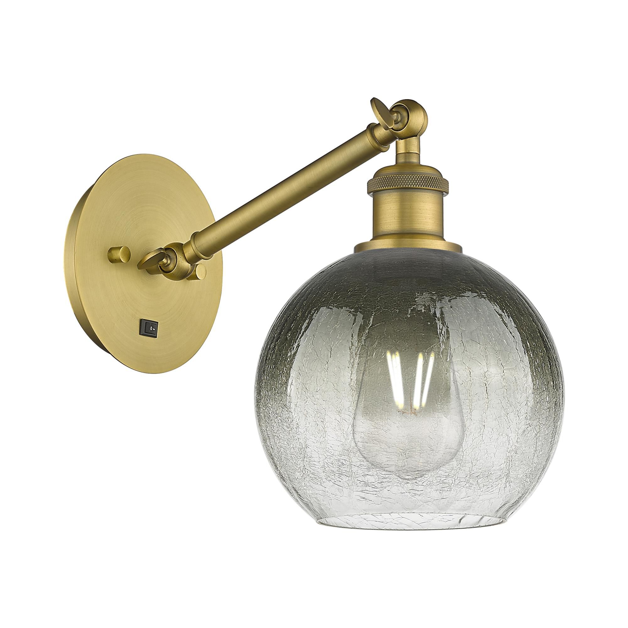 Shown in Brushed Brass finish and Slate glass