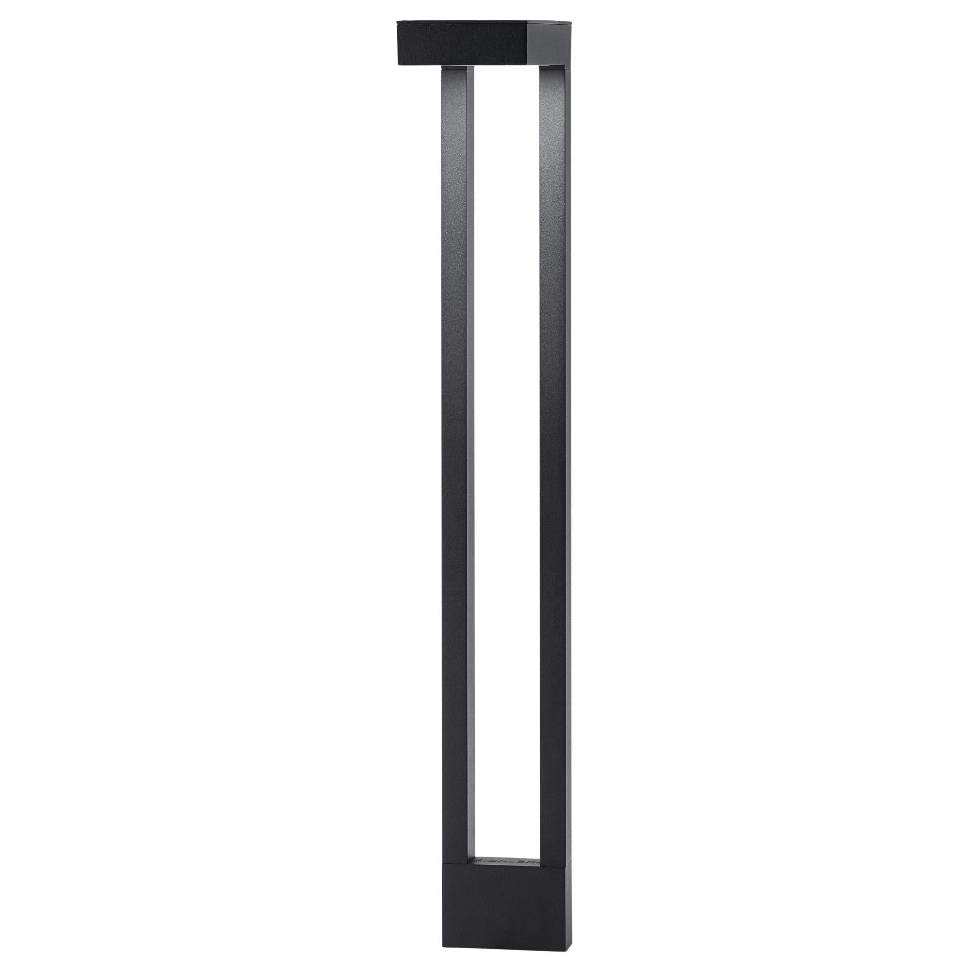 Shown in Textured Black finish and Satin Etched glass