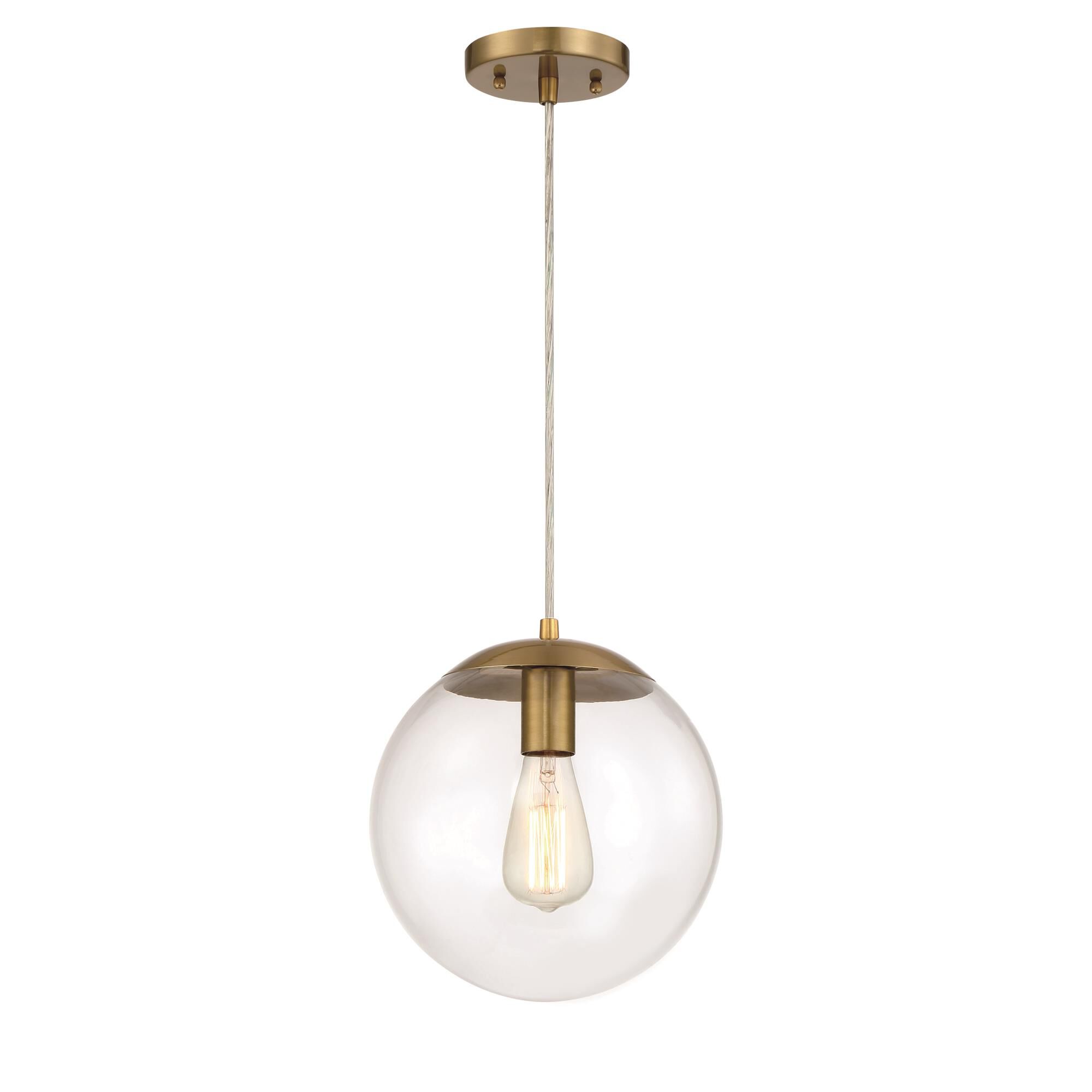 Shown in Satin Brass finish and Clear glass