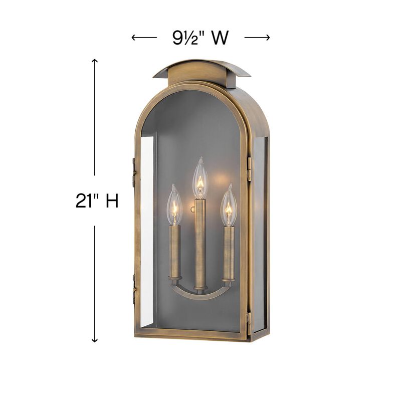 Rowley 21 Inch Tall 3 Light Outdoor Wall Light by Hinkley Lighting