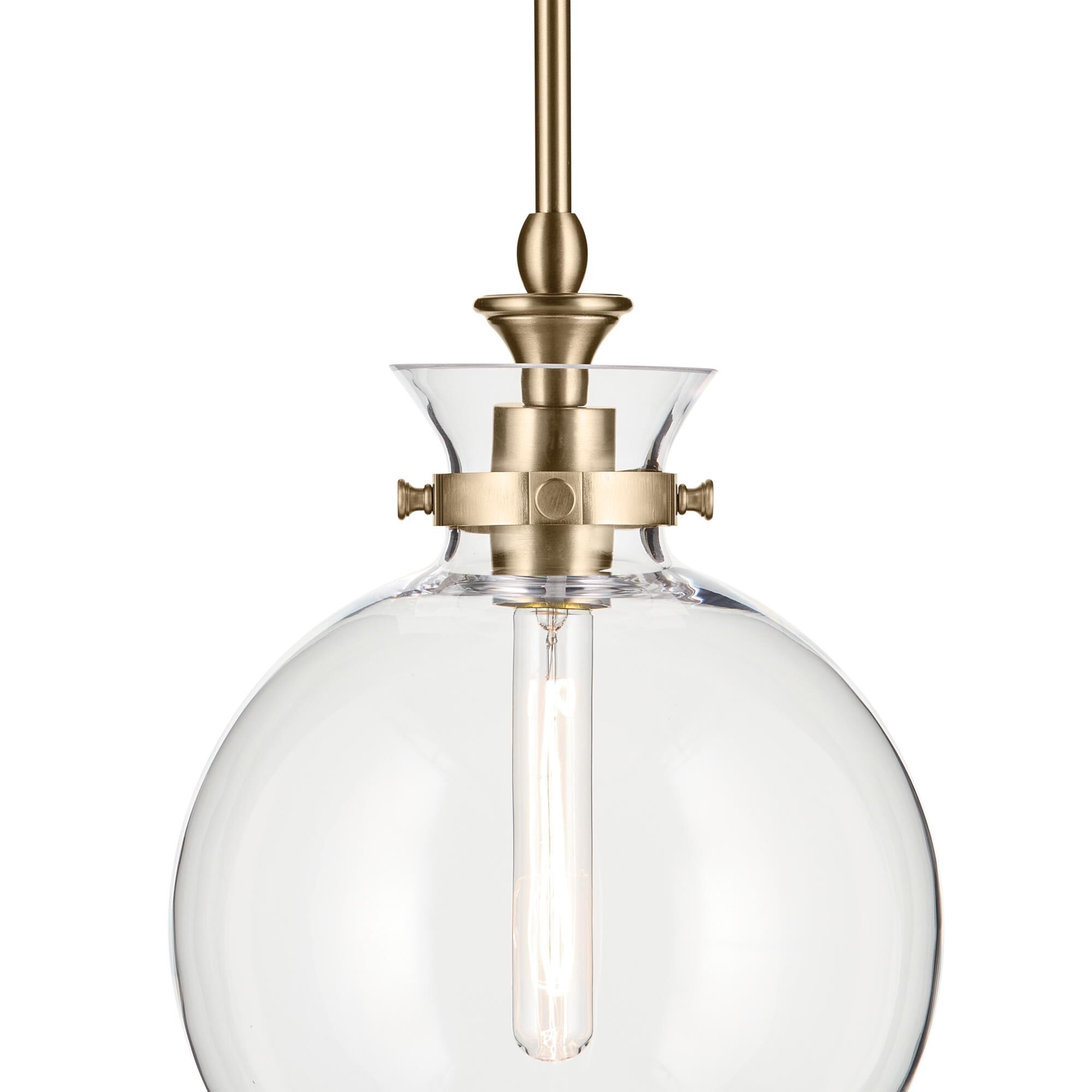 Shown in Champagne Bronze finish and Clear glass