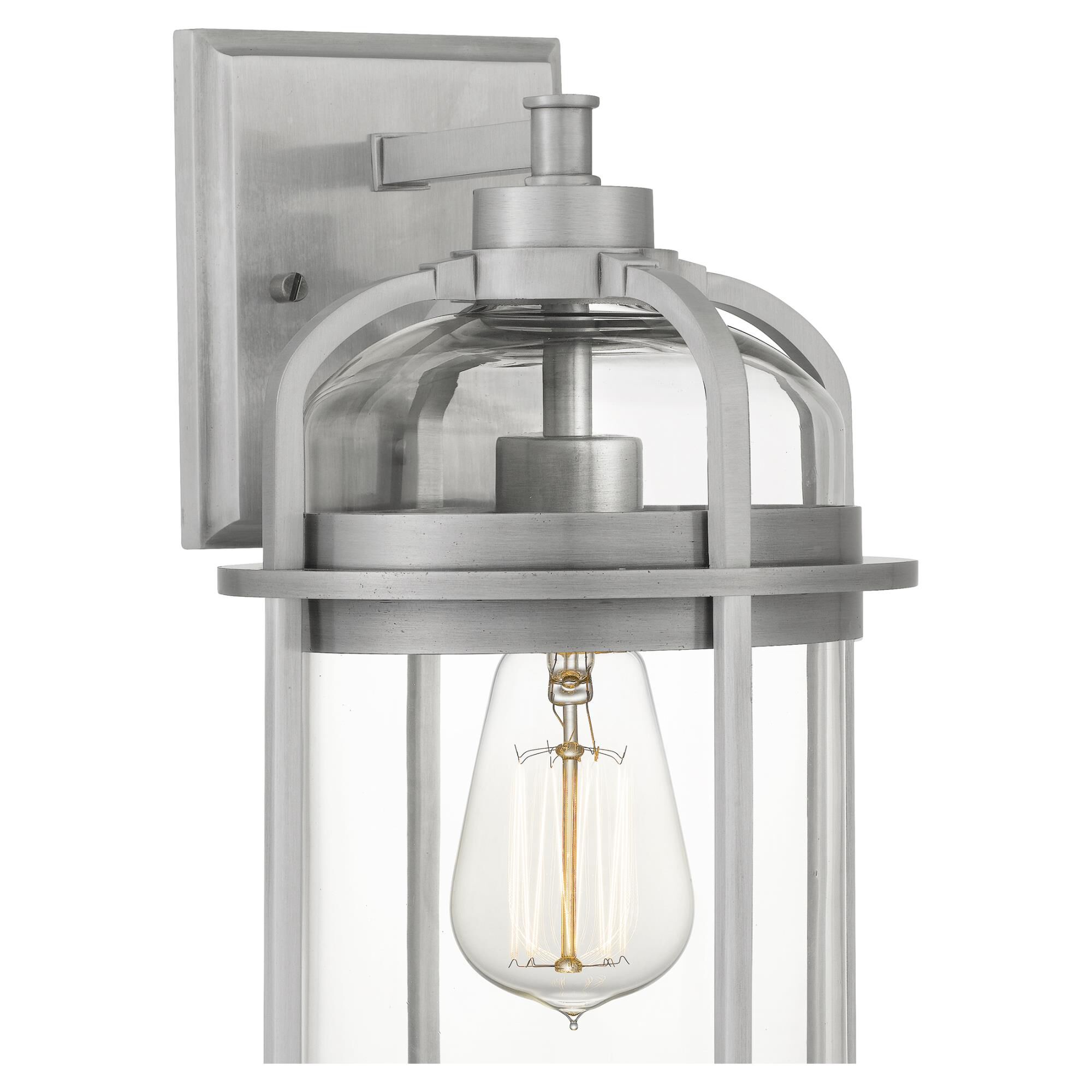 Shown in Industrial Aluminum finish and Clear Glass shade