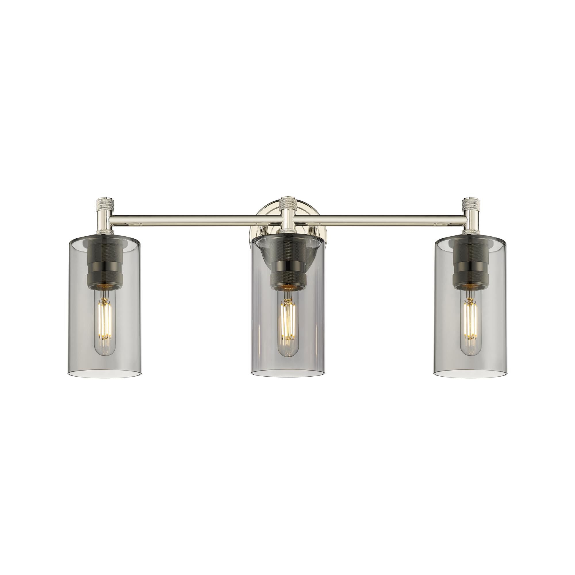 Shown in Polished Nickel finish and Plated Smoke glass and Plated Smoke Glass shade
