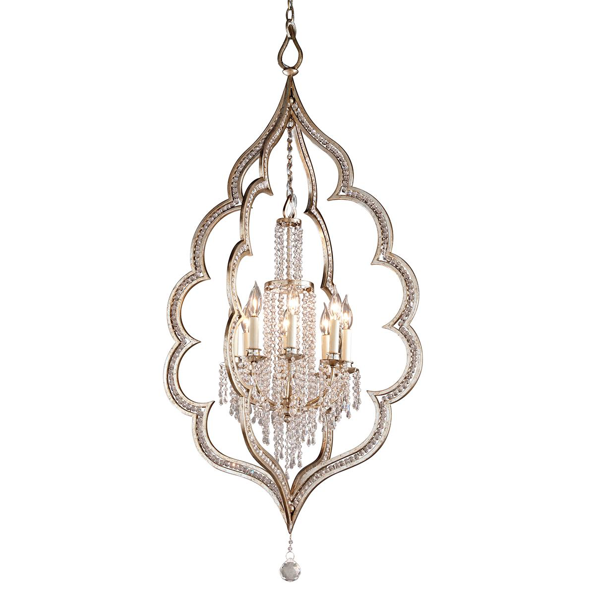 Shown in Silver Leaf With Antique Mist finish and Faceted  crystal