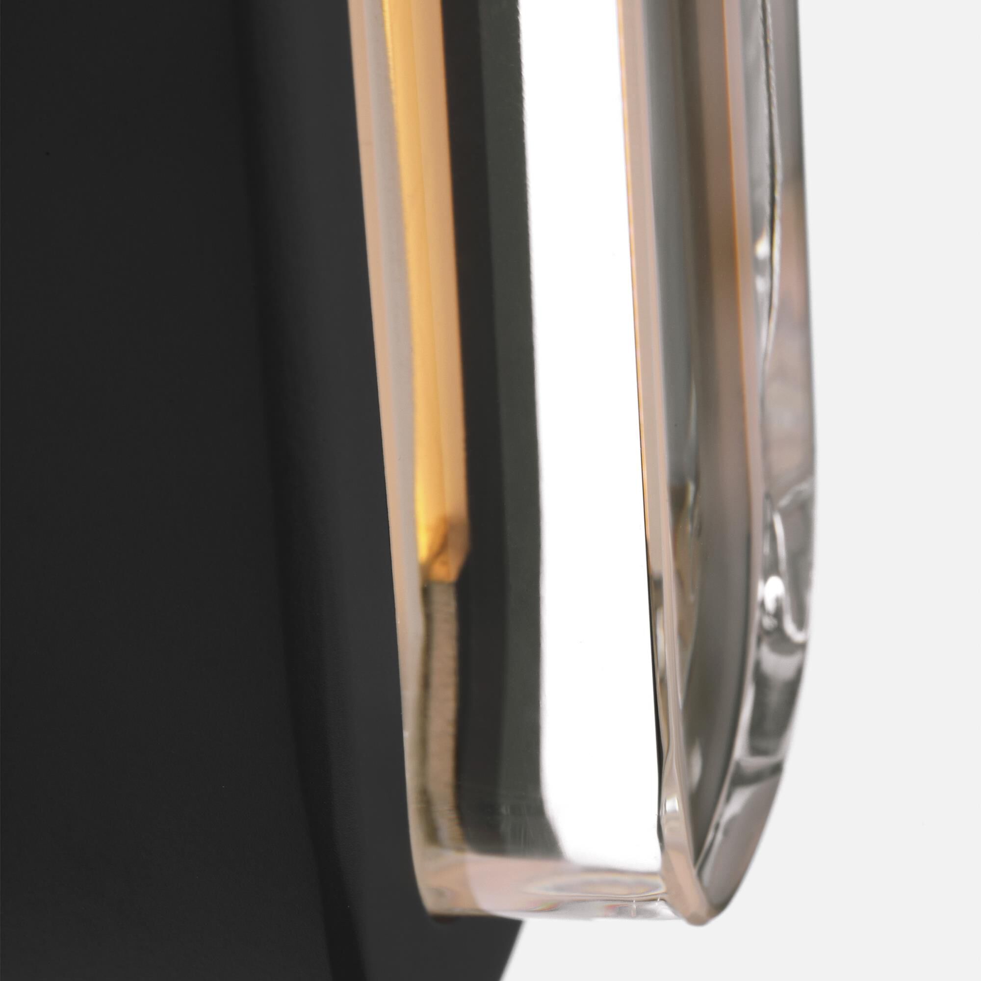 Shown in Nightshade Black finish and Clear Crystal glass