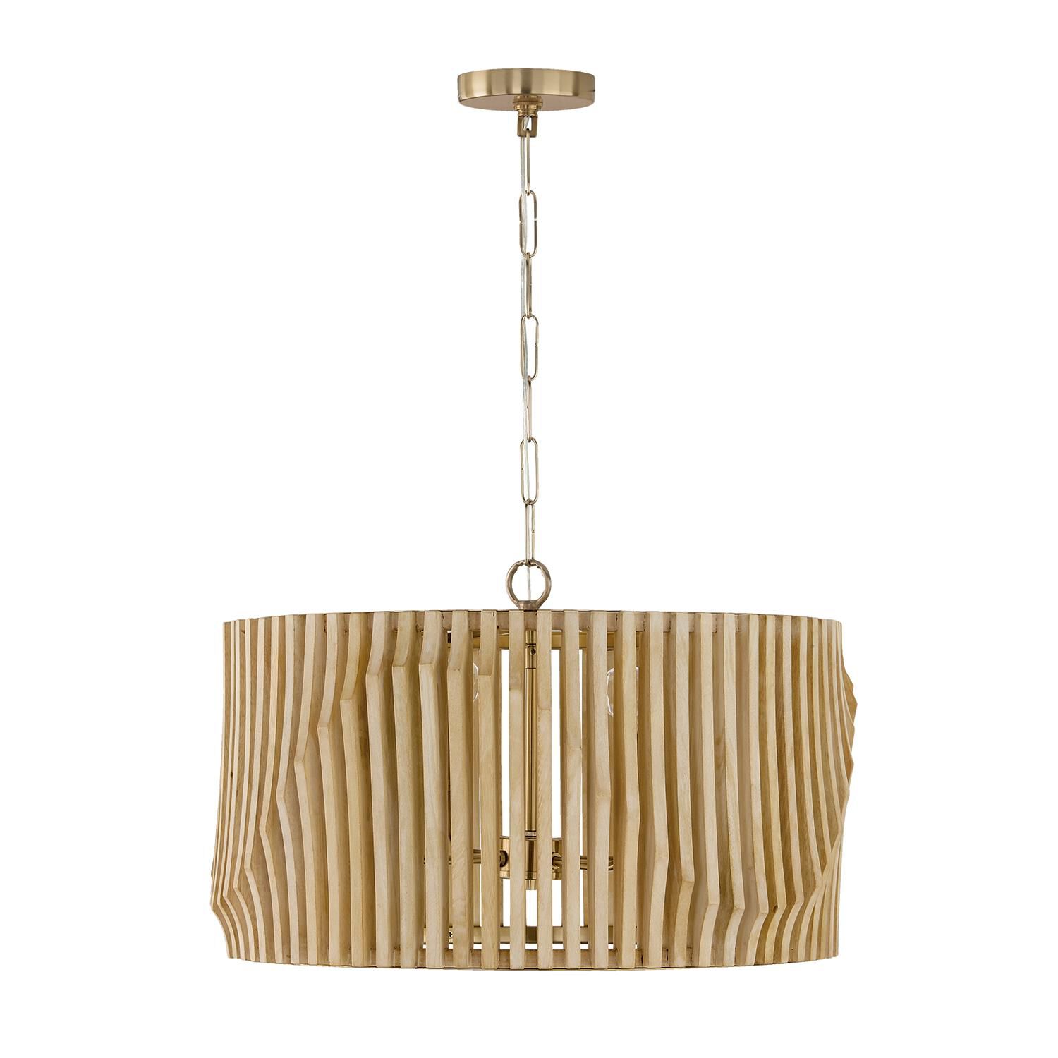 Shown in Blonde Wood And Matte Brass finish