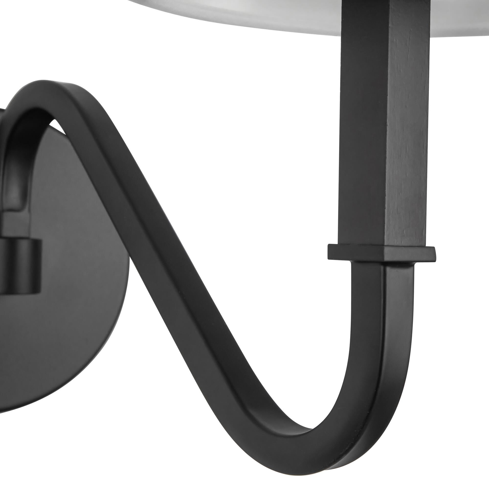 Shown in Matte Black finish and White Linen shade