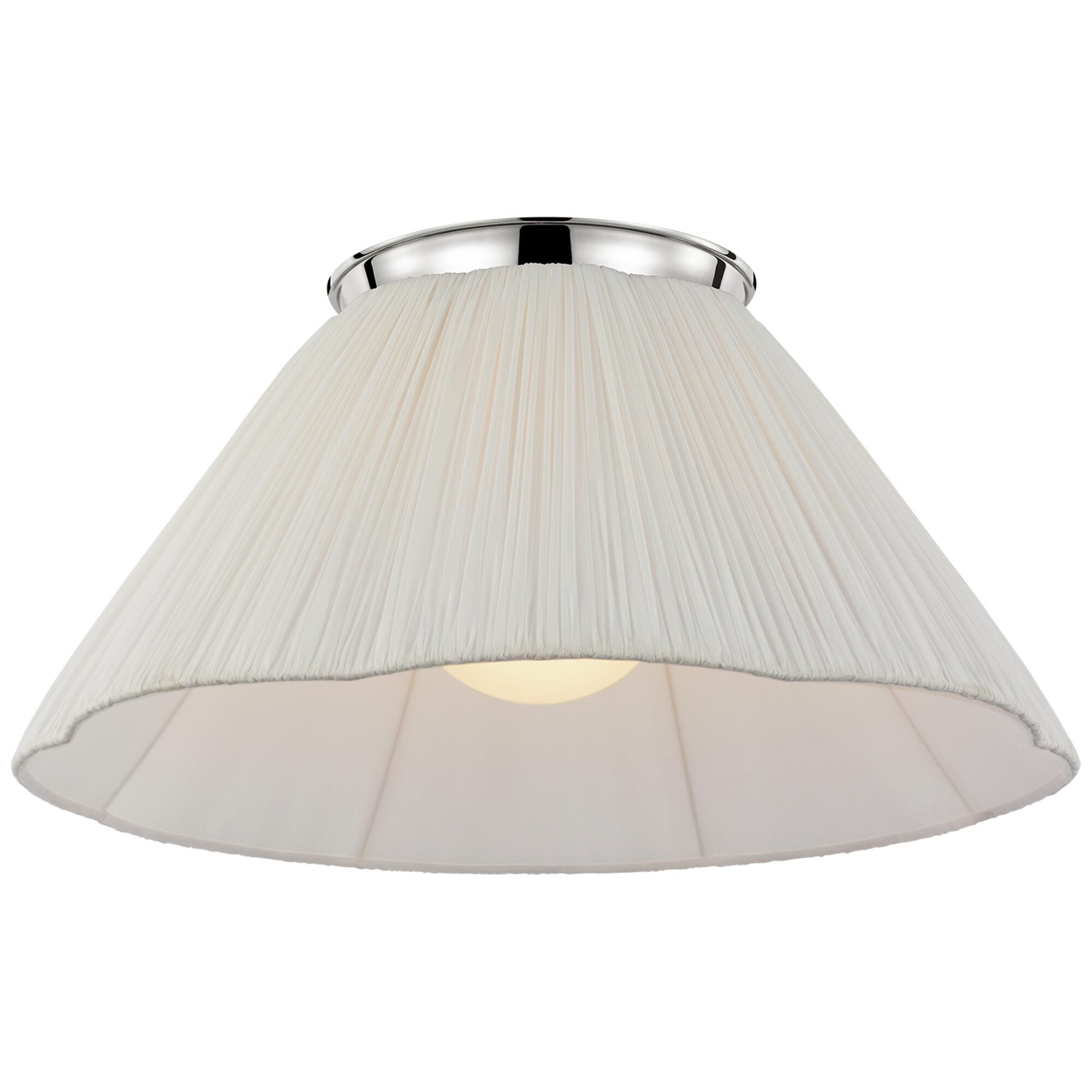 Shown in Polished Nickel finish and Scalloped Silk Pleated shade