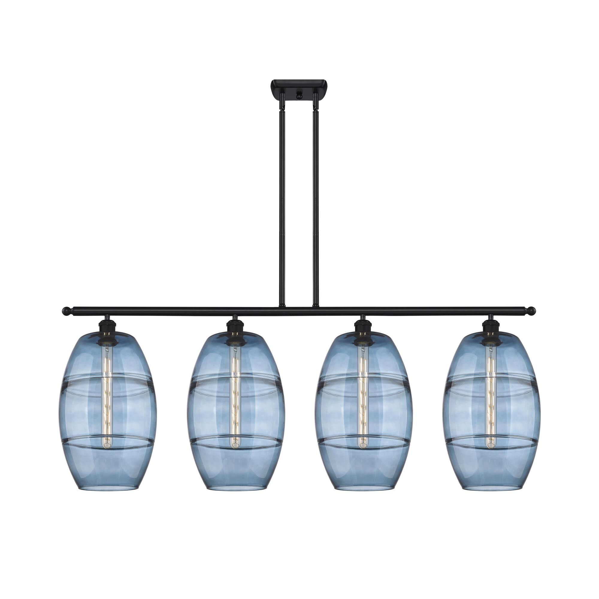 Shown in Matte Black finish and Princess Blue glass