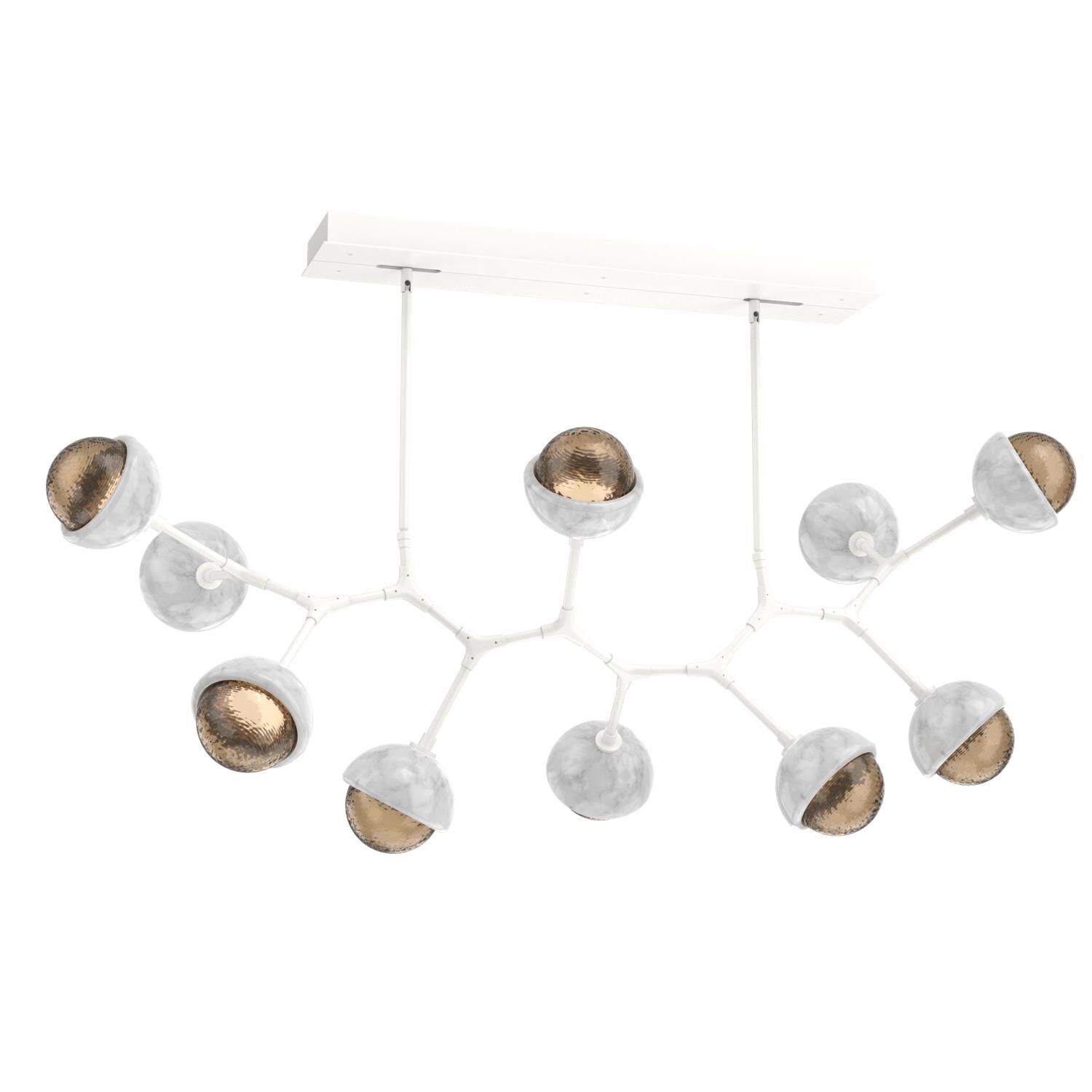 Shown in Salt White finish and Bronze glass and White Marble accent