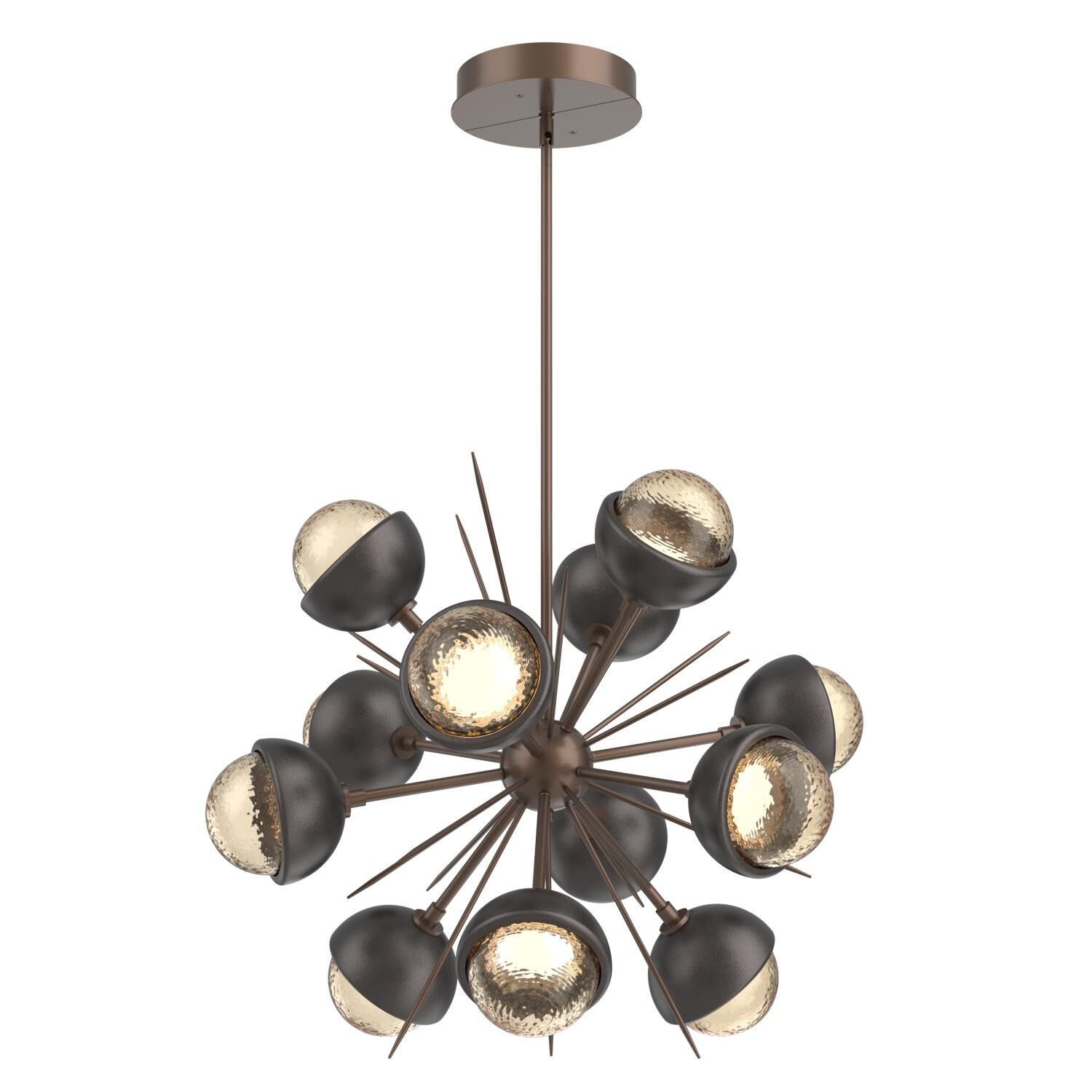 Shown in Burnished Bronze finish and Amber glass and Graphite accent