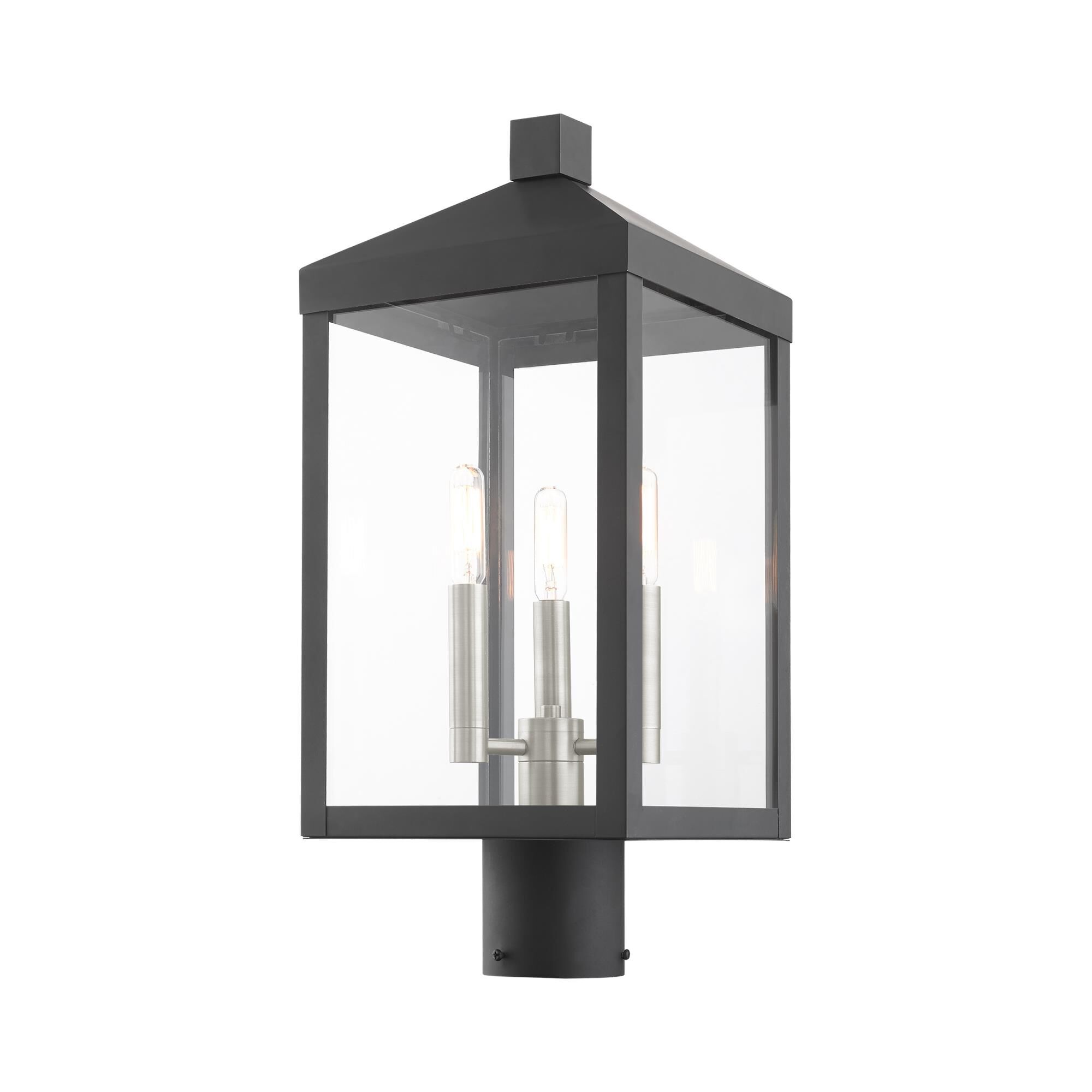 Nyack 19 Inch Tall 3 Light Outdoor Post Lamp by Livex Lighting