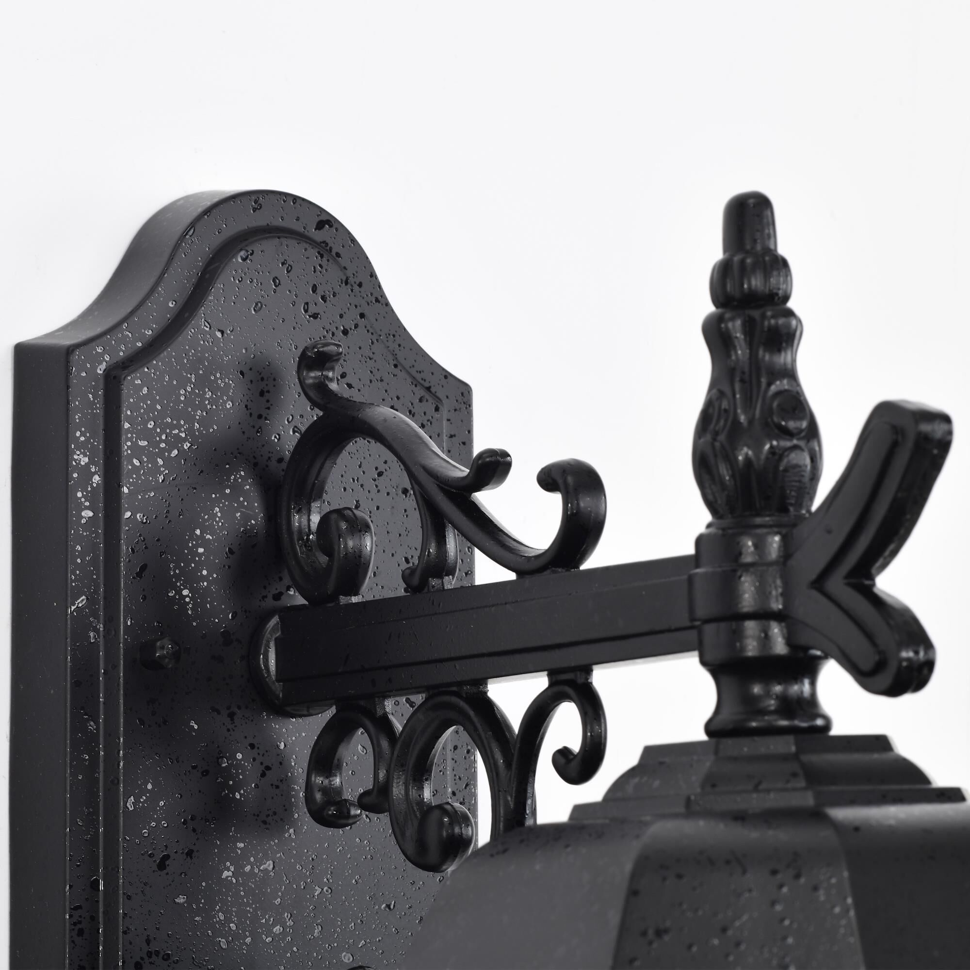 Shown in Textured Black finish and Clear Beveled Panels glass