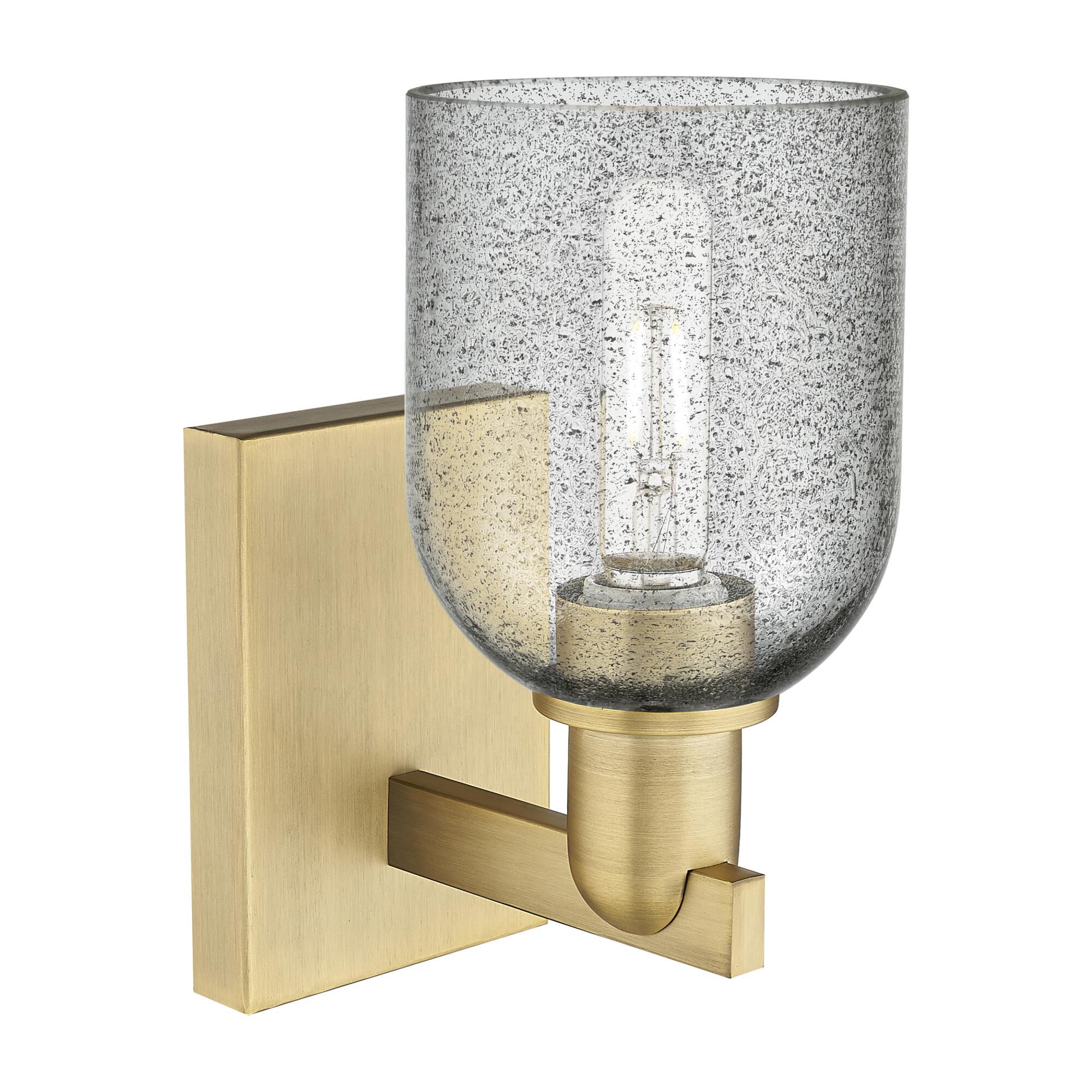 Shown in Brushed Brass finish and Charcoal glass