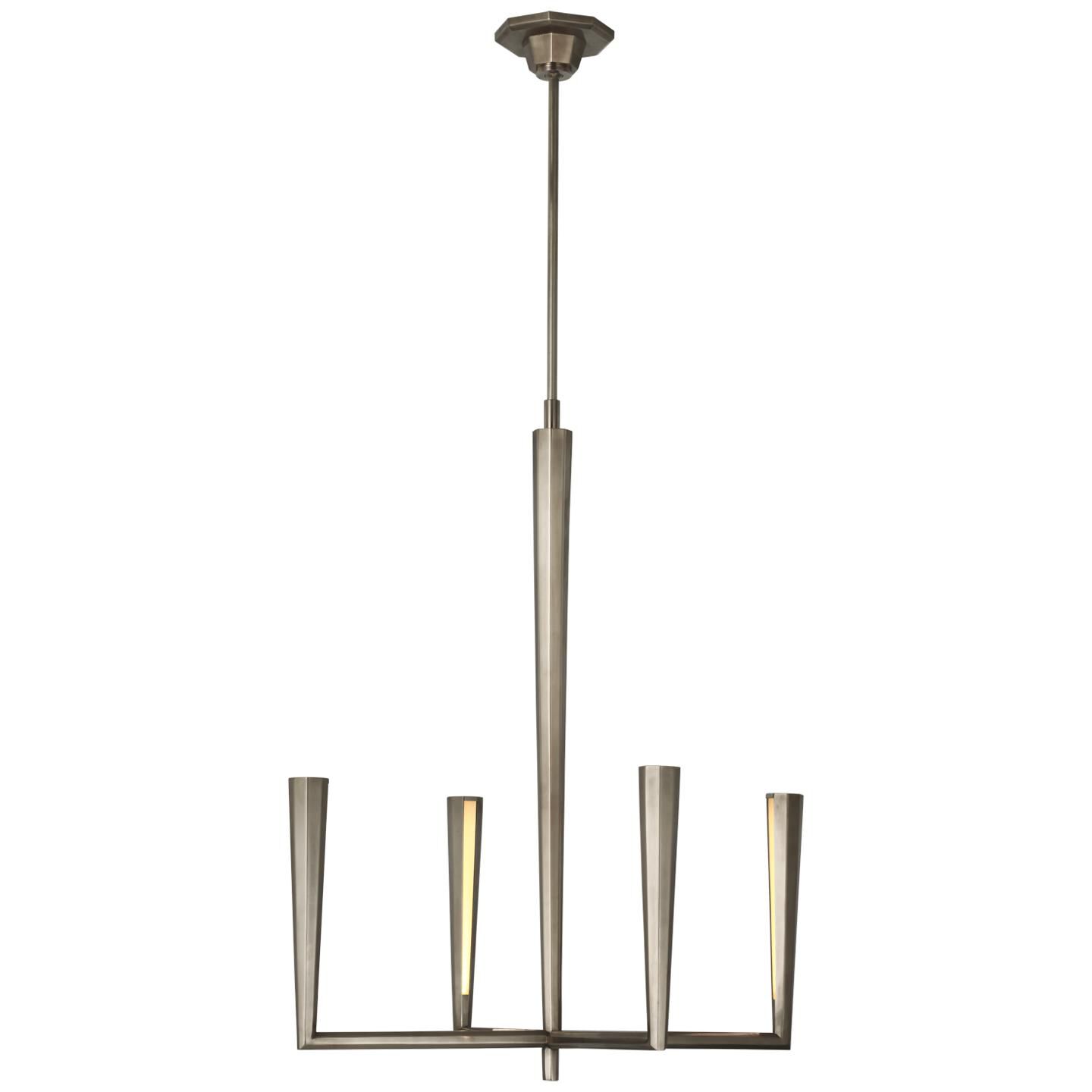 Shown in Antique Nickel finish and White Glass shade