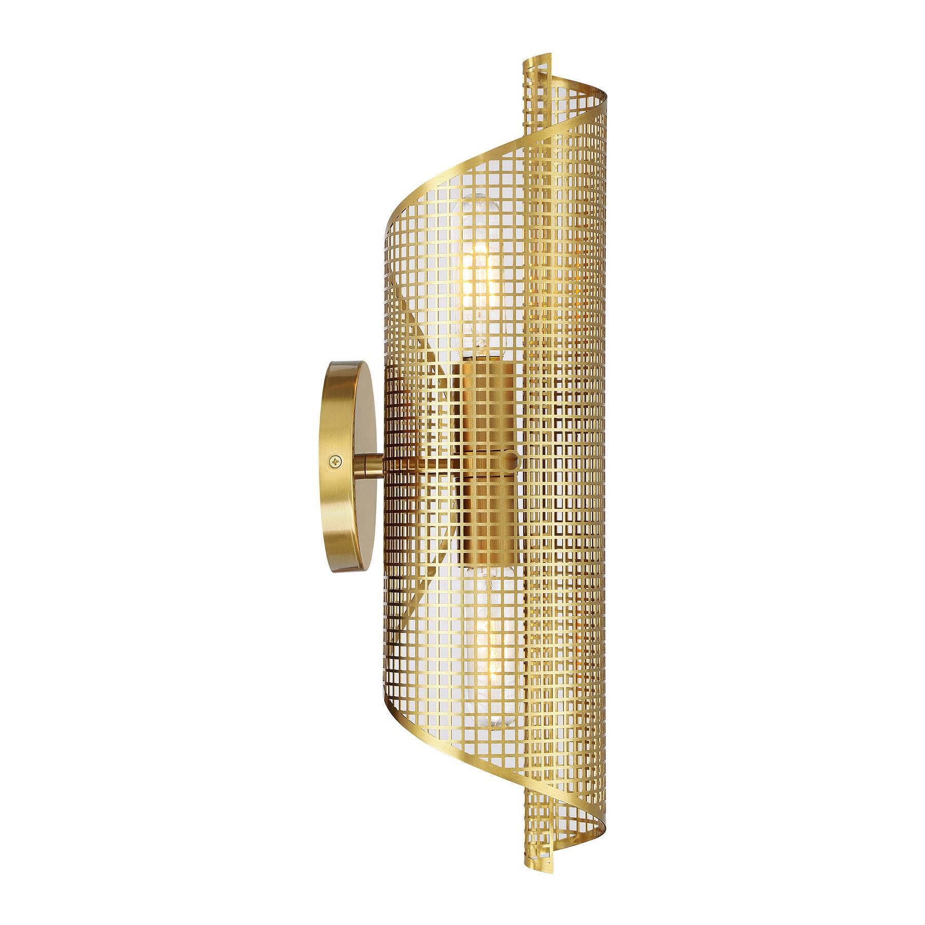Shown in Warm Brass finish and Perforated Metal shade