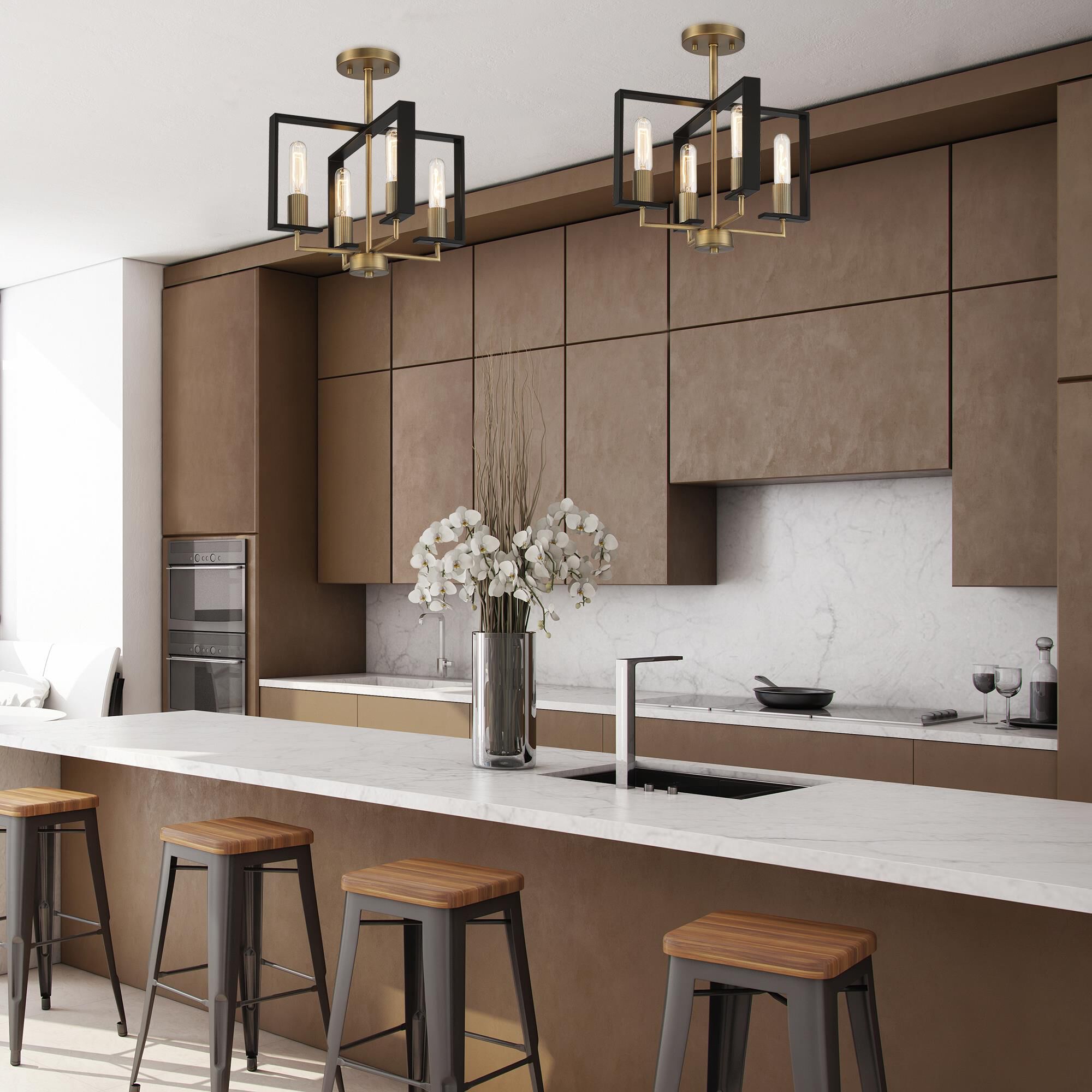 Chicago Pm 15 Inch 4 Light Semi Flush Mount by Designers Fountain