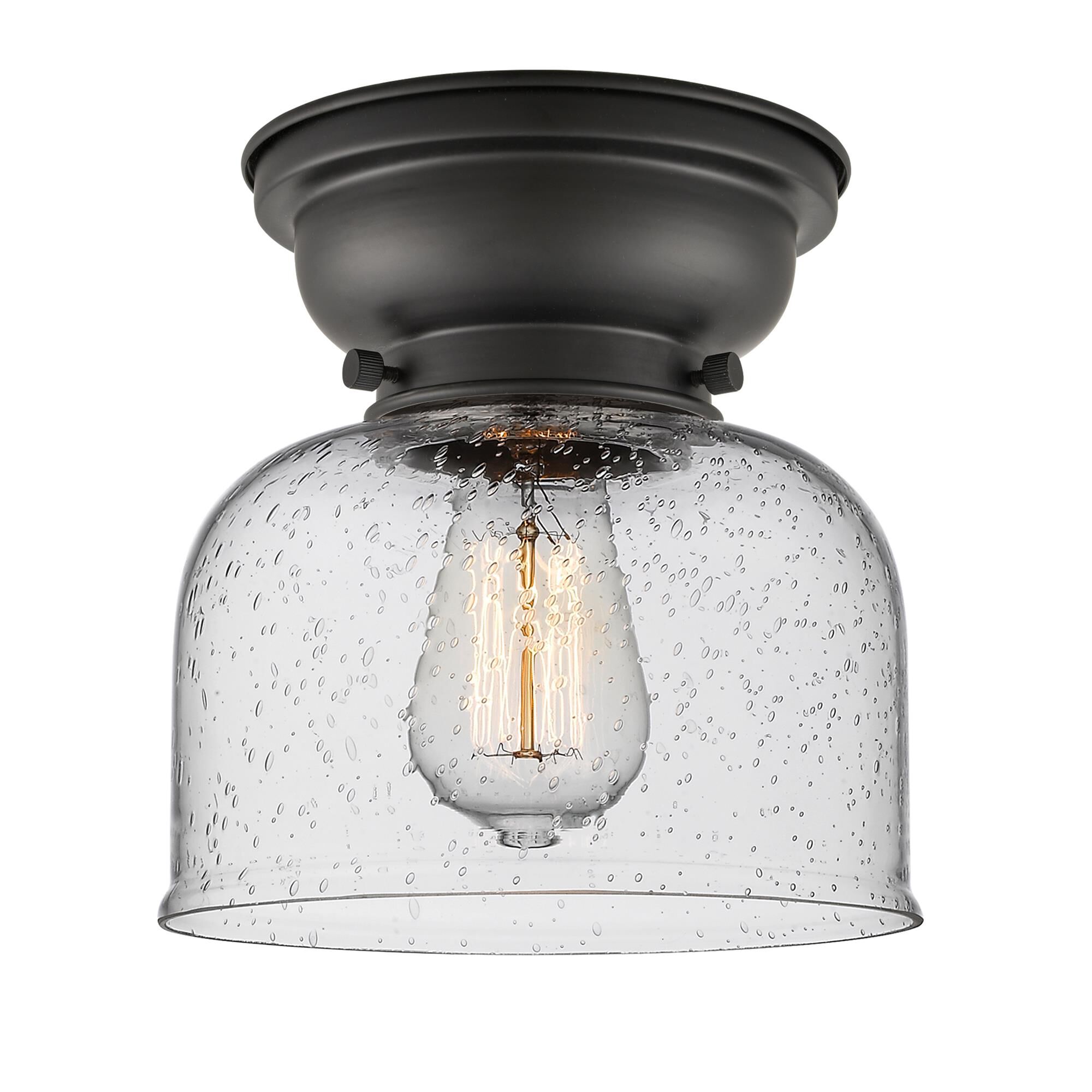 Shown in Matte Black finish and Seeded glass