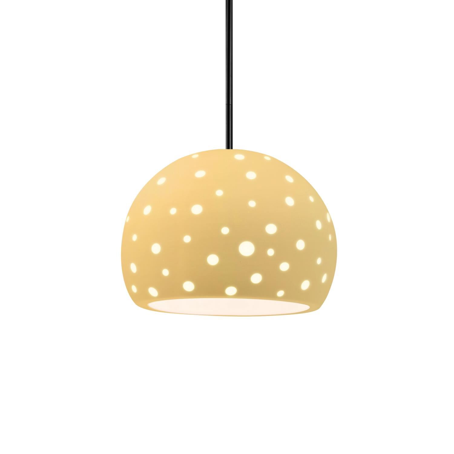 Shown in Matte Black finish and Muted Yellow shade