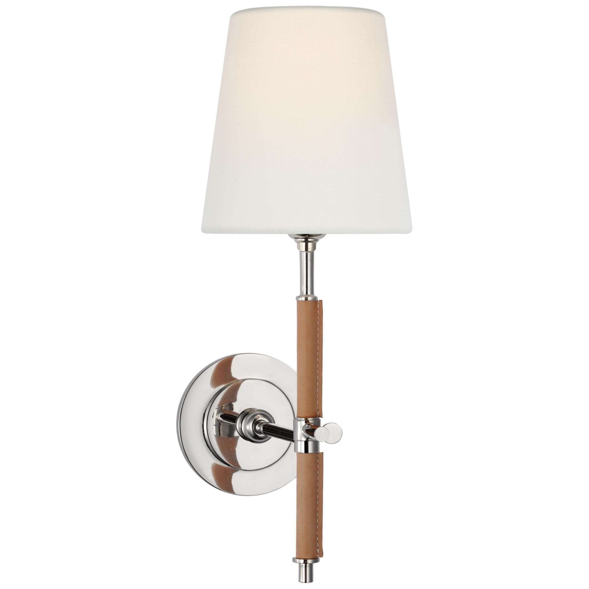 Shown in Polished Nickel and Natural Leather finish