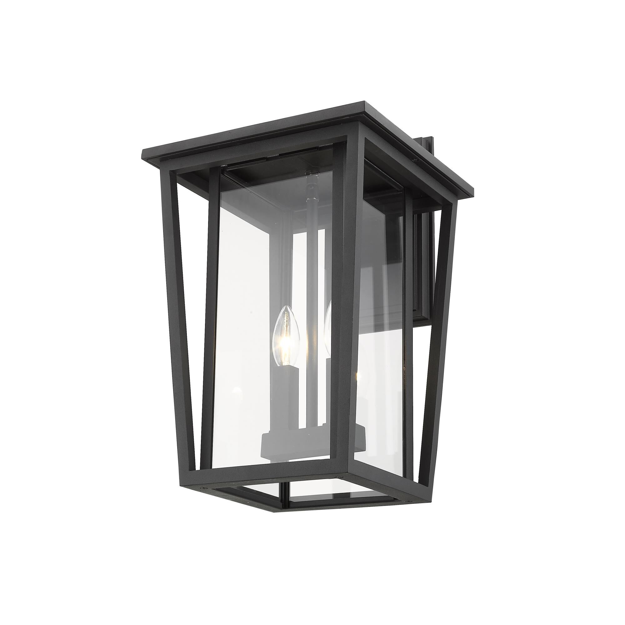 Shown in Black finish and Glass shade