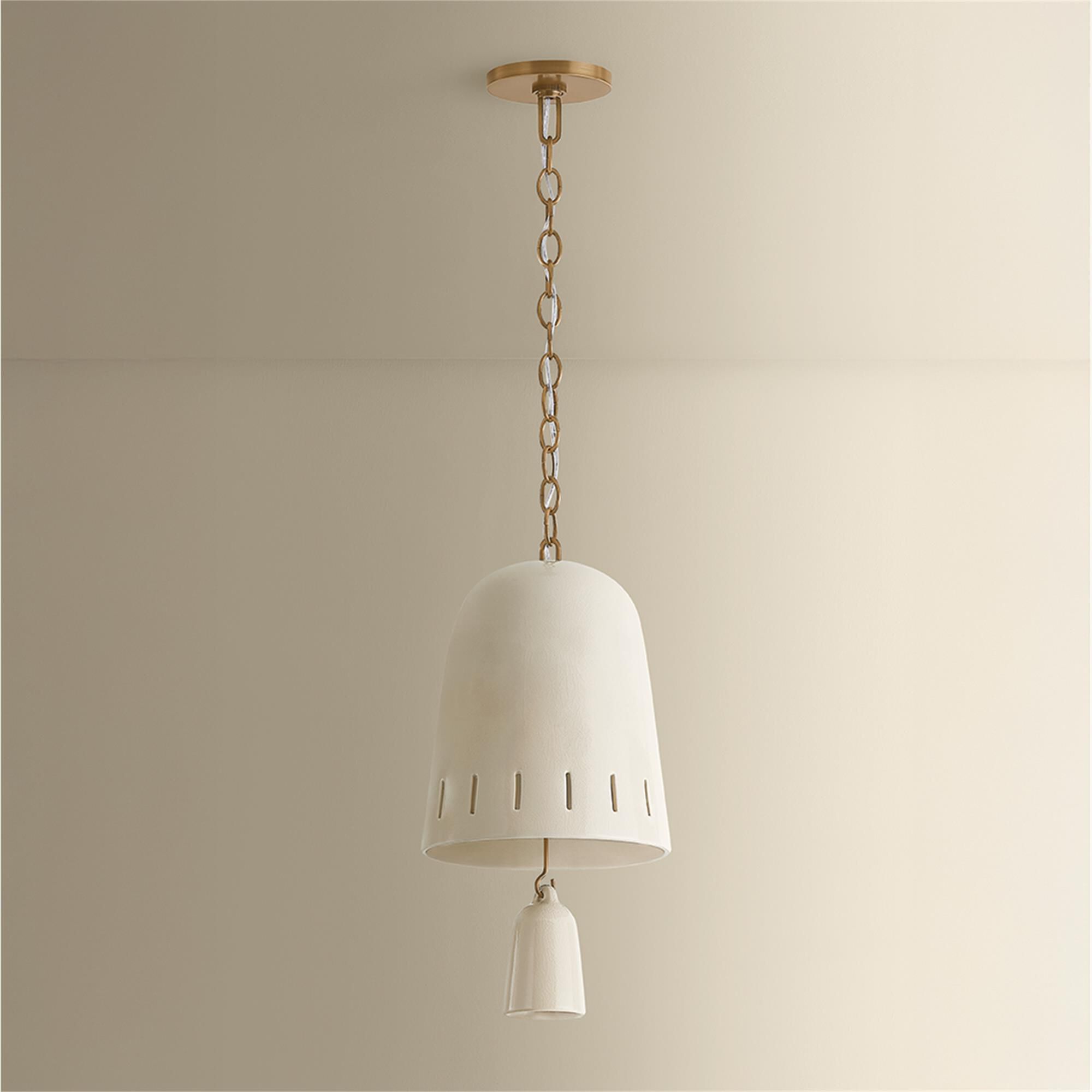 Shown in Patina Brass and Ceramic Ivory Crackle finish and Ivory Crackle Ceramic shade