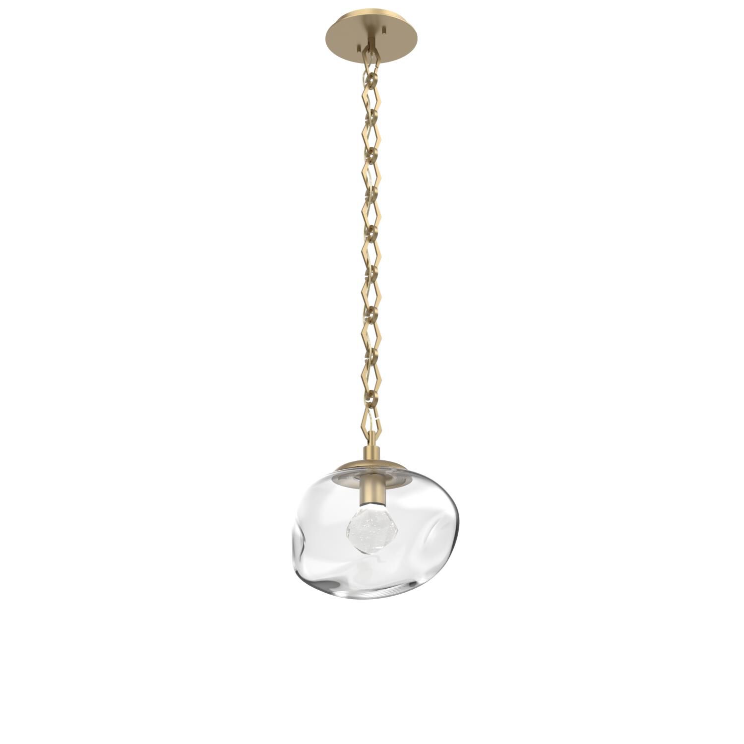Shown in Gilded Brass finish and Clear with Faceted Gem glass