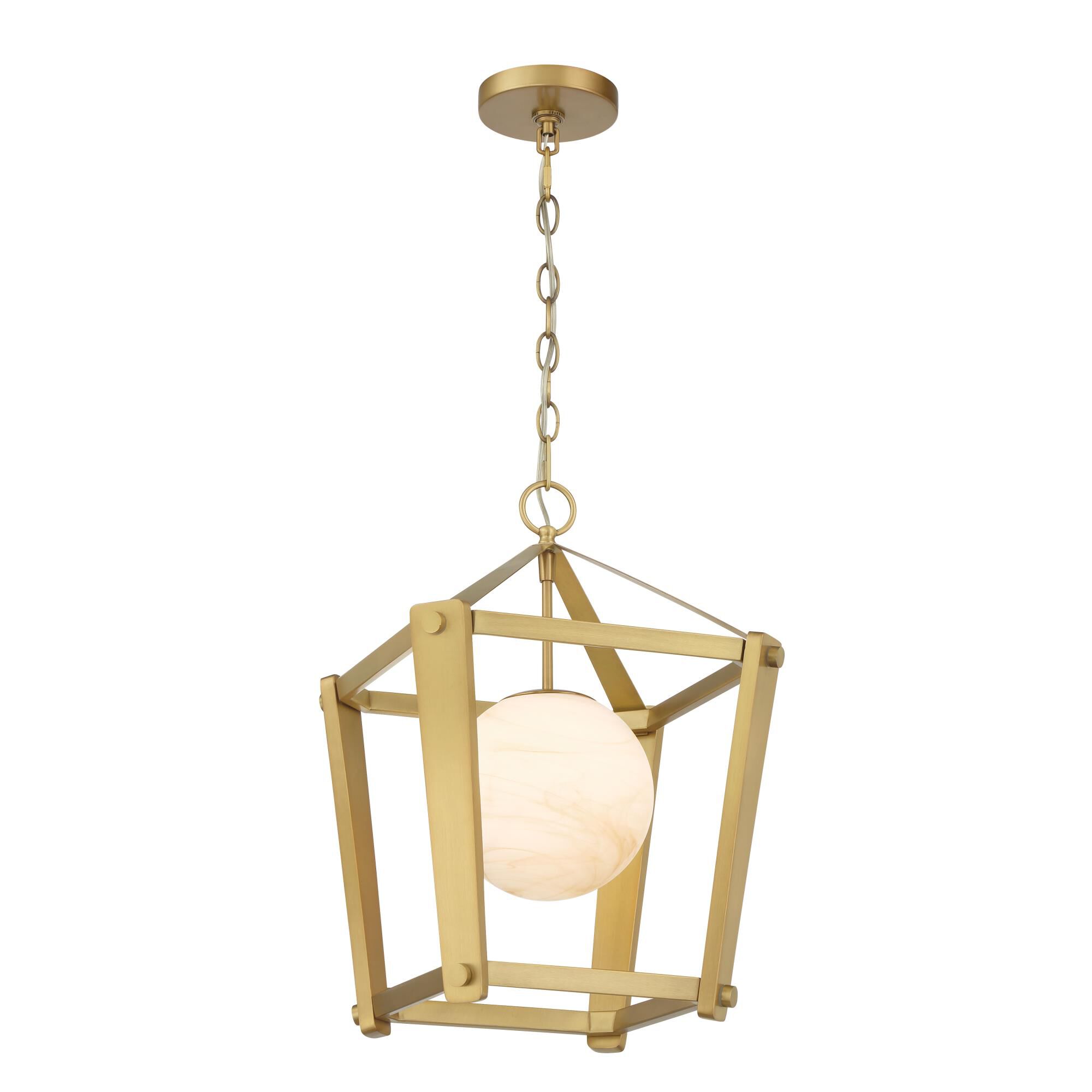 Shown in Legacy Brass finish and Amber Swirl glass and Etched Opal Glass shade