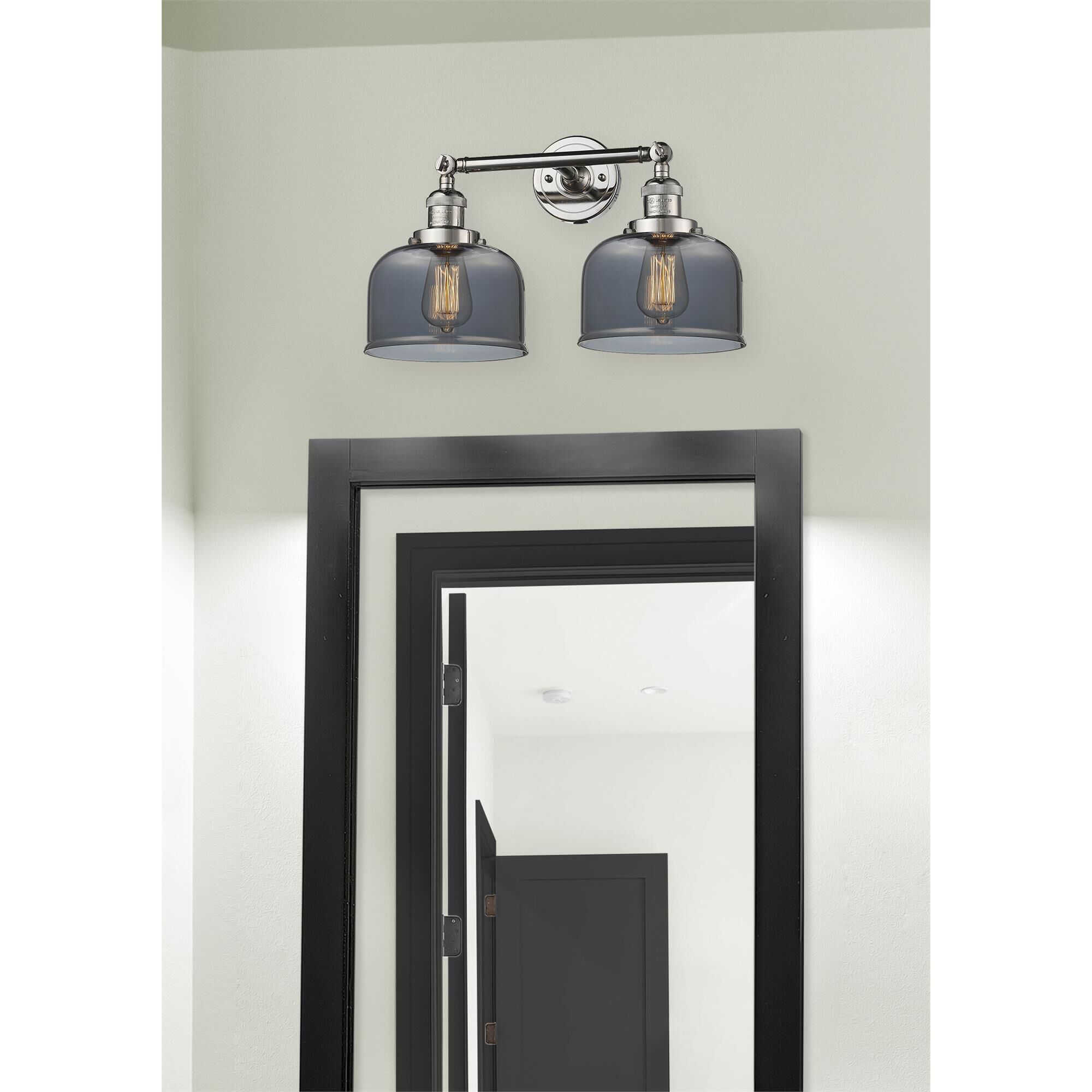 Shown in Polished Nickel finish and Plated Smoked glass
