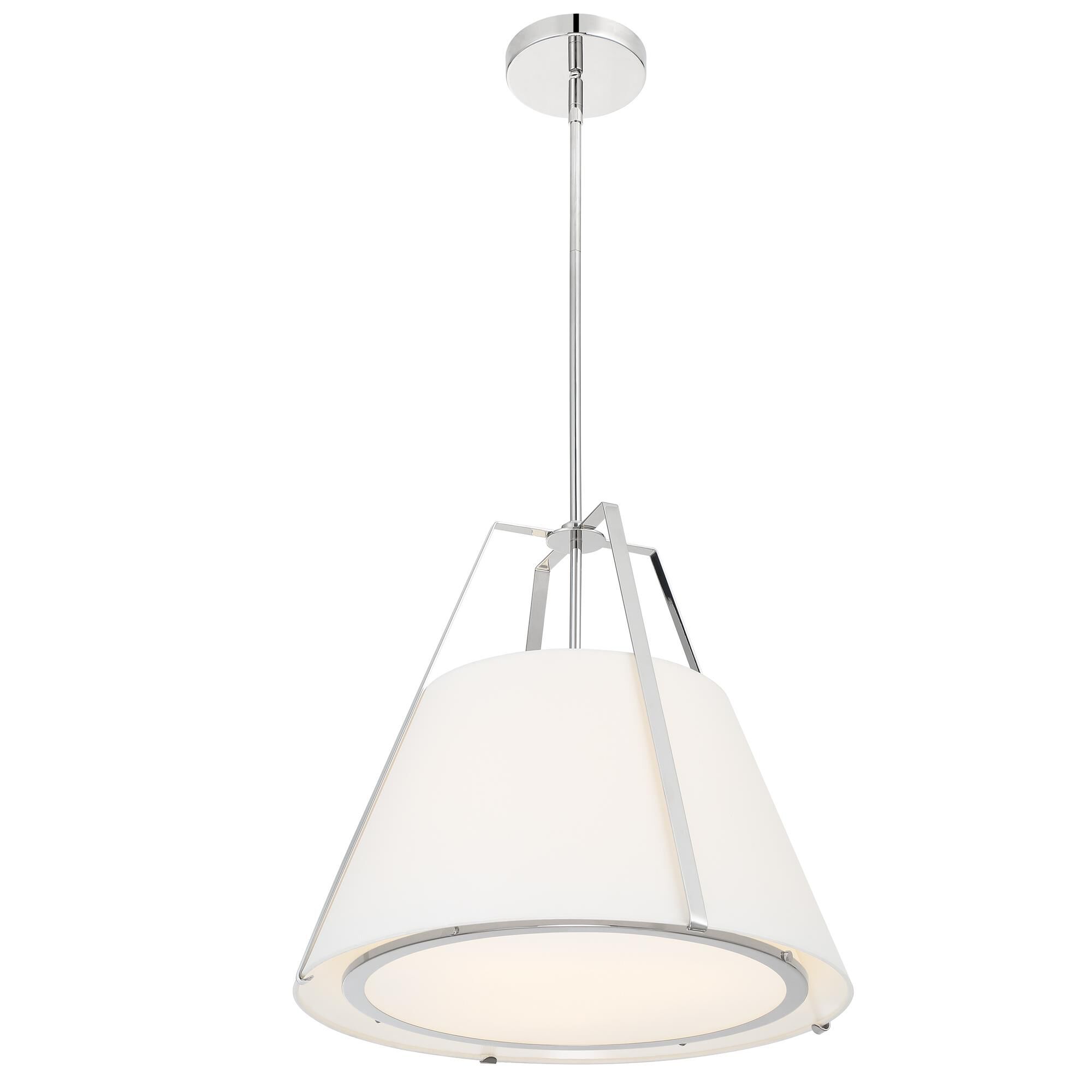 Shown in Polished Nickel finish and Fabric glass and Fabric shade
