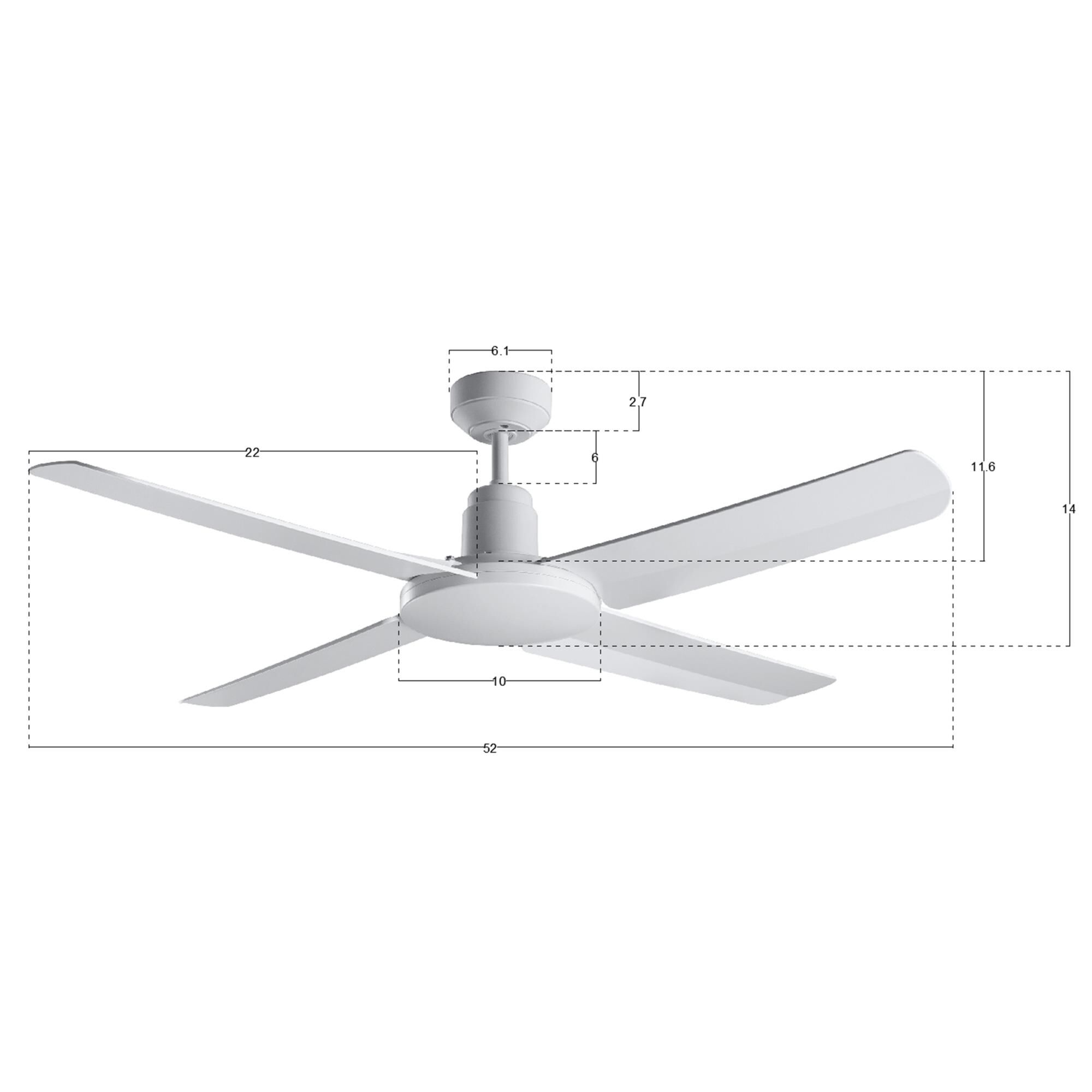 Nautilus 52 Inch Ceiling Fan by Beacon Lighting