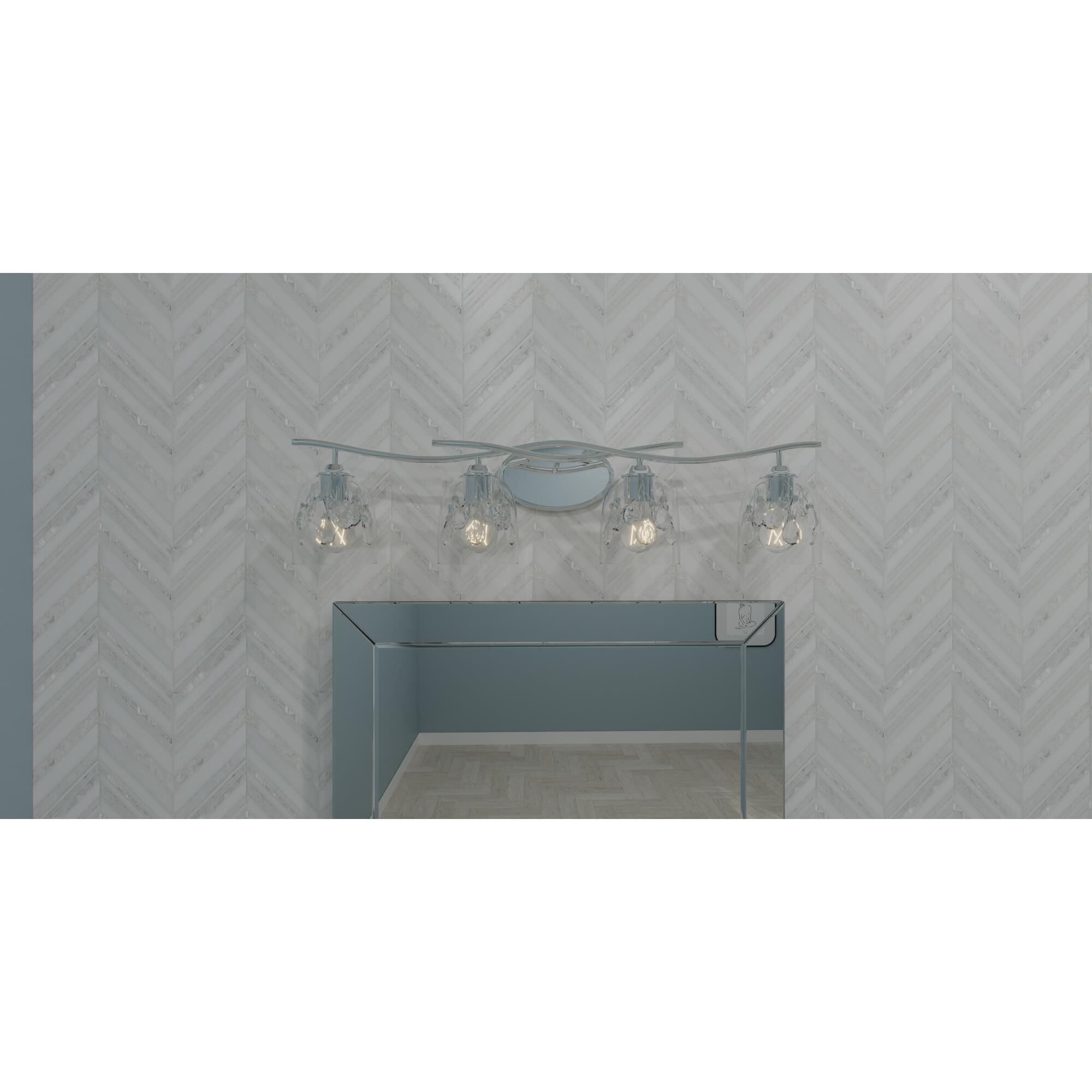 Shown in Polished Chrome finish and Clear glass