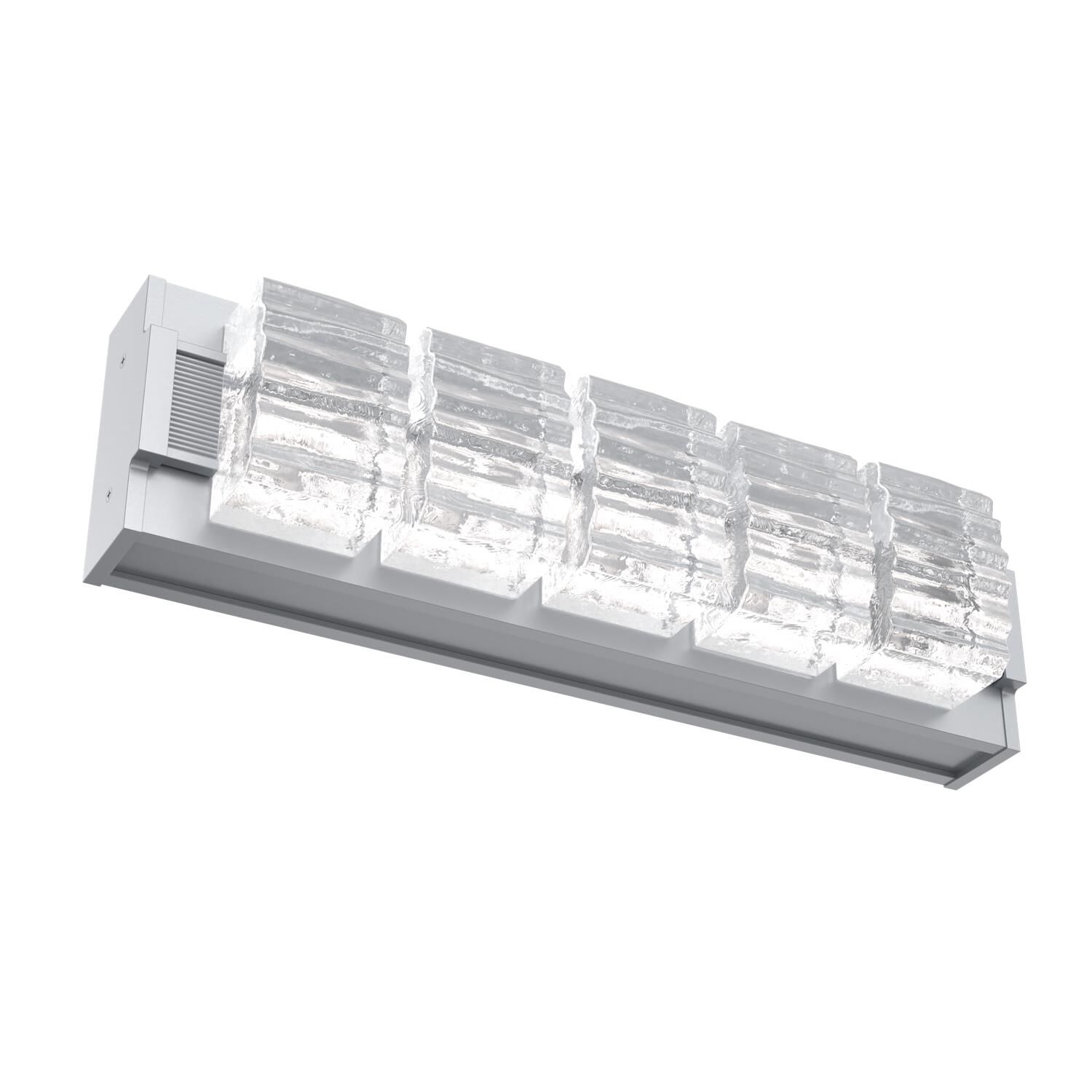 Shown in Classic Silver finish and Clear Ribbed glass and None accent