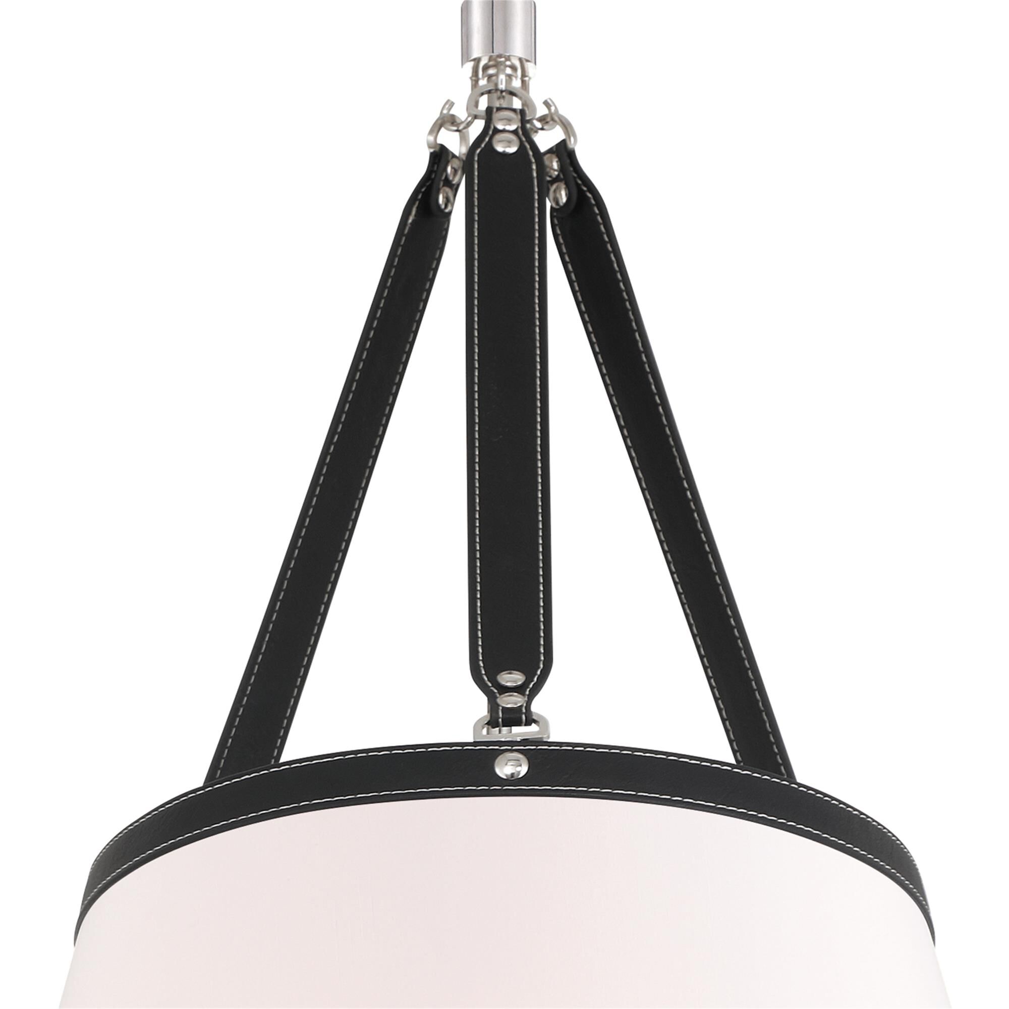 Shown in Polished Nickel finish and Linen shade