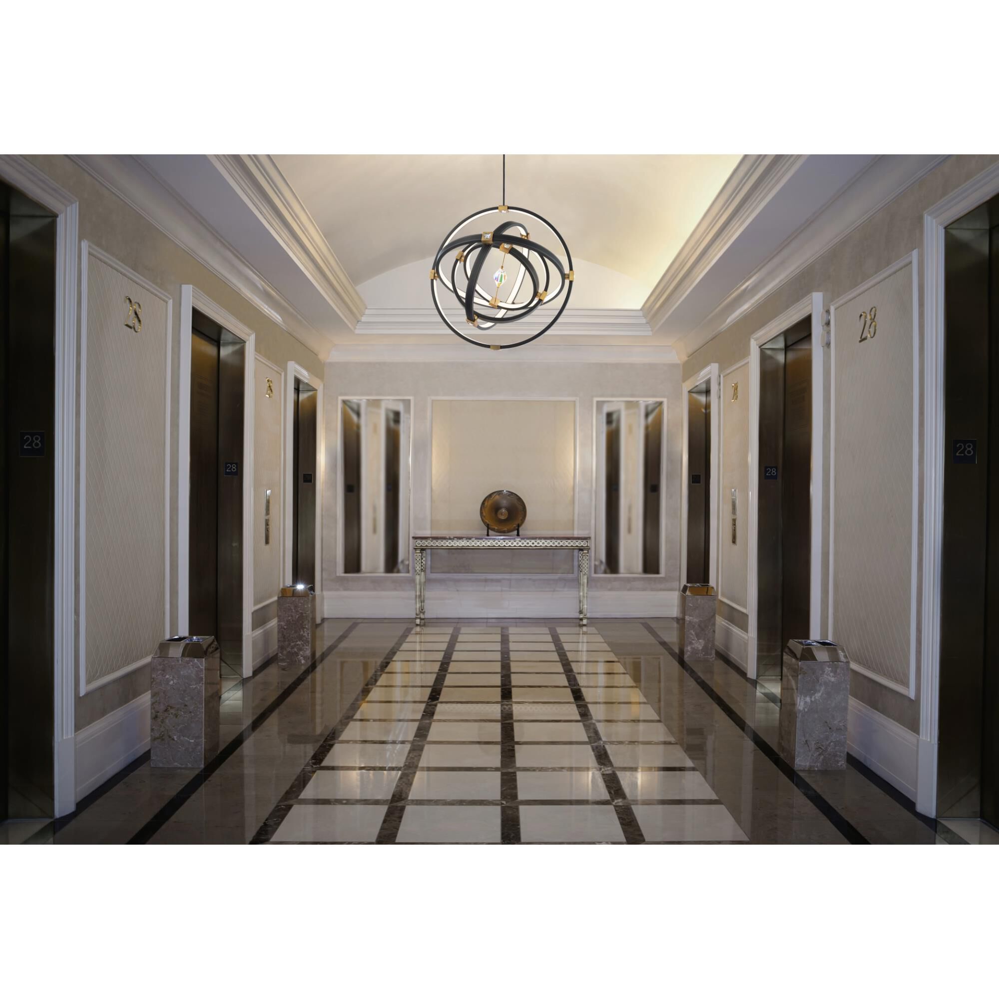 Shown in Black-Aged Brass finish and Clear Optic crystal