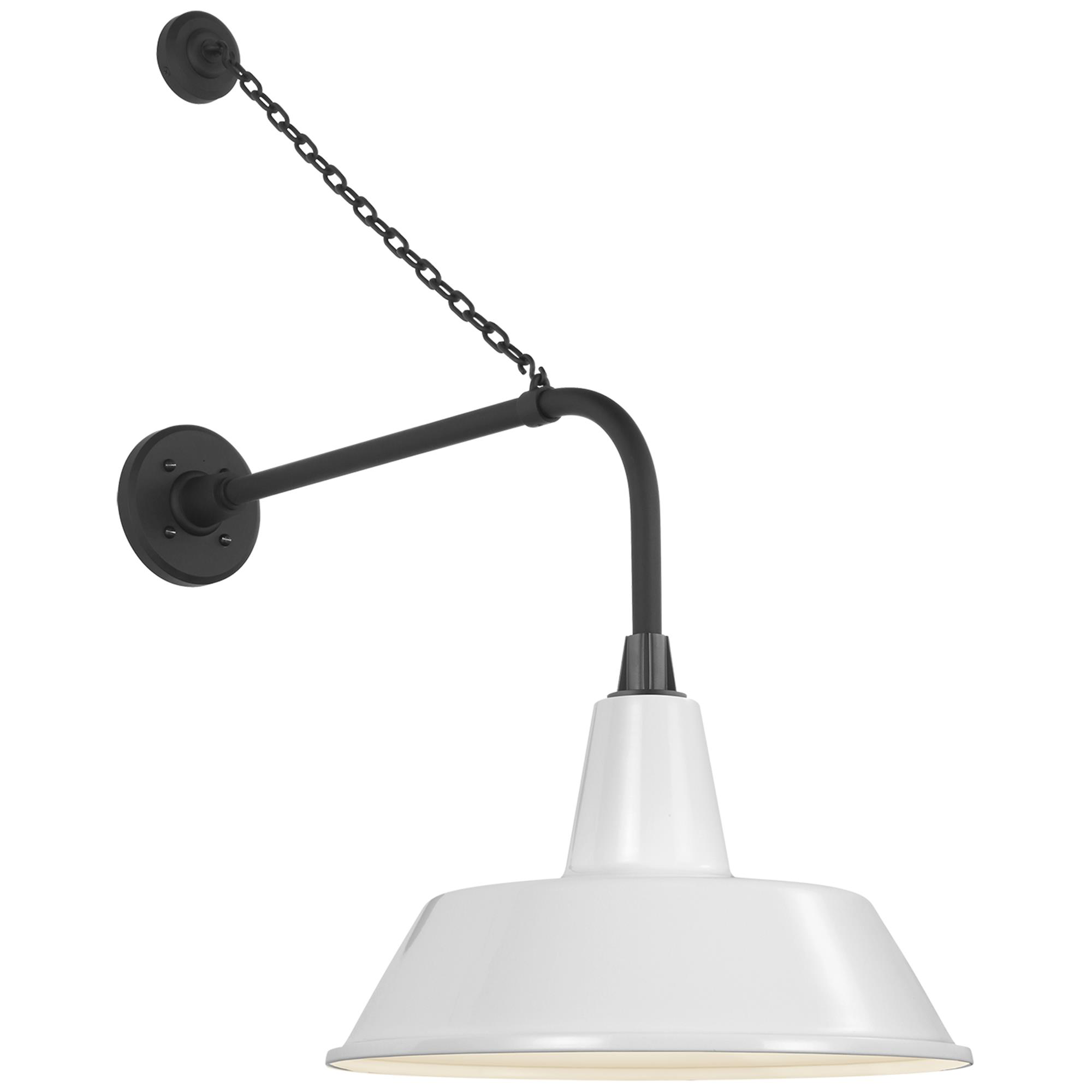 Shown in Matte Black finish and White shade