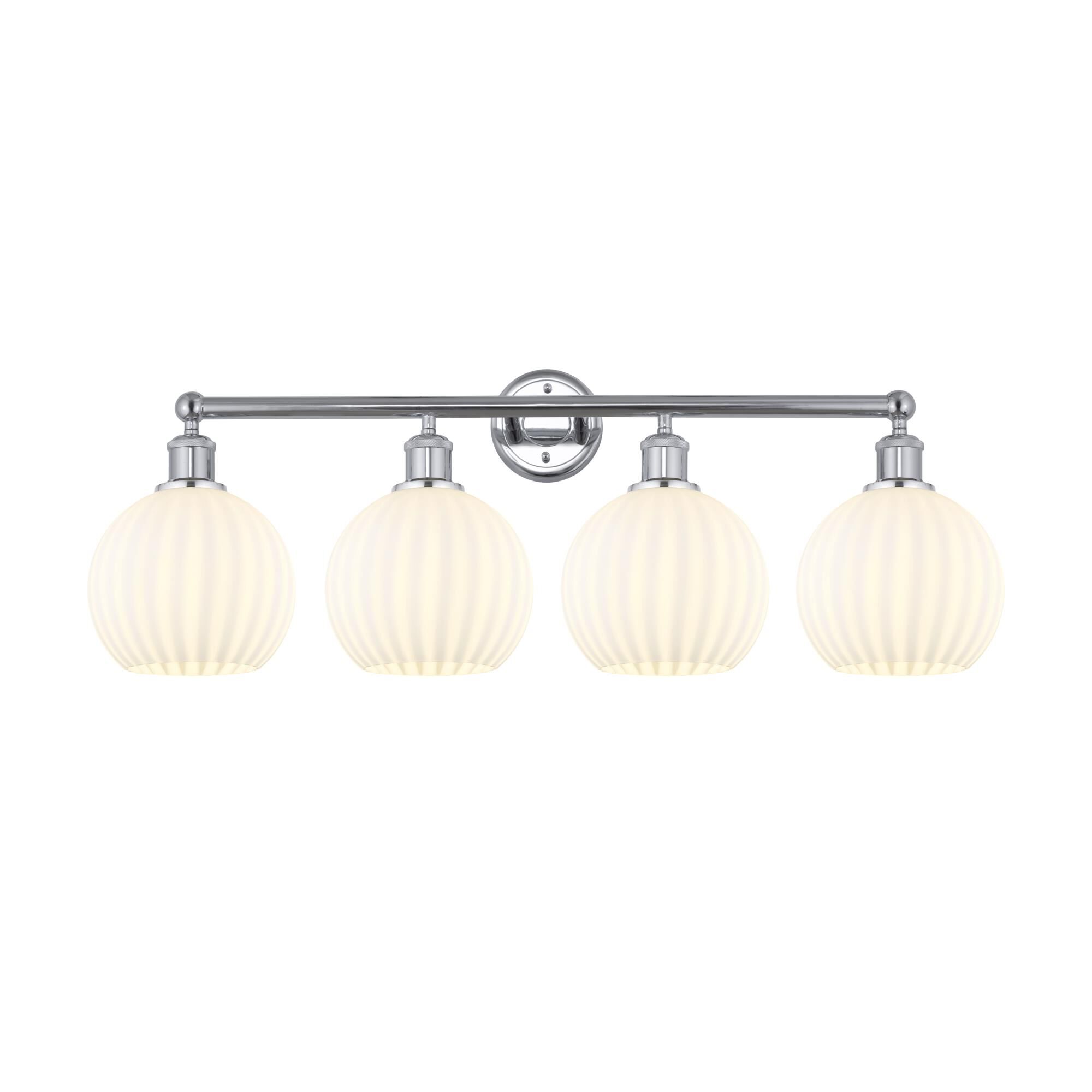 Shown in Polished Chrome finish and White Venetian glass