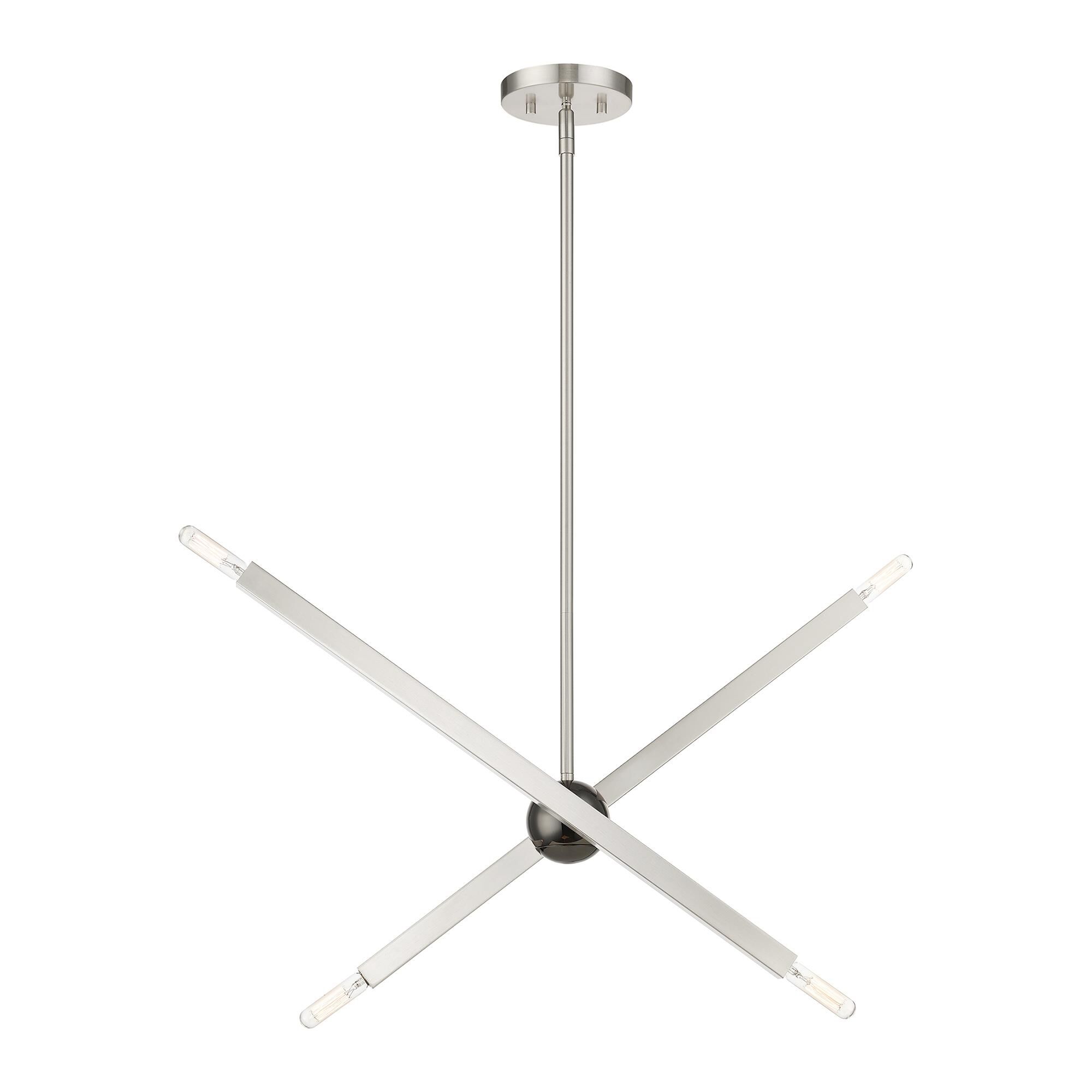 Shown in Brushed Nickel With Black Chrome Finish Accent finish