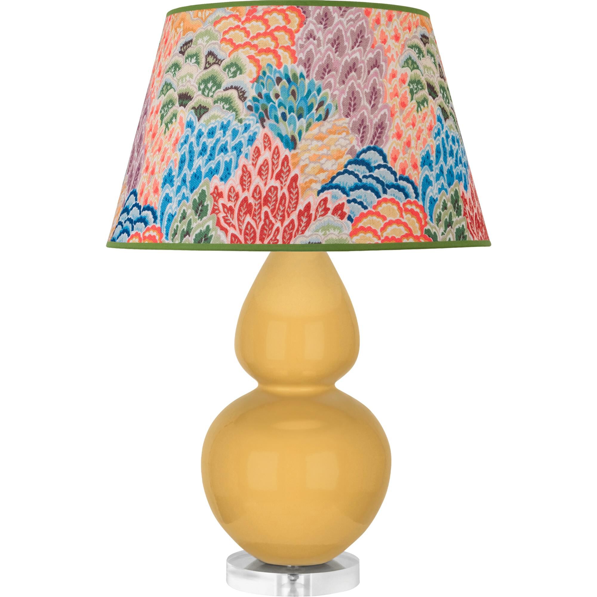 Shown in Sunset Yellow finish and Multicolor shade and Lucite accent