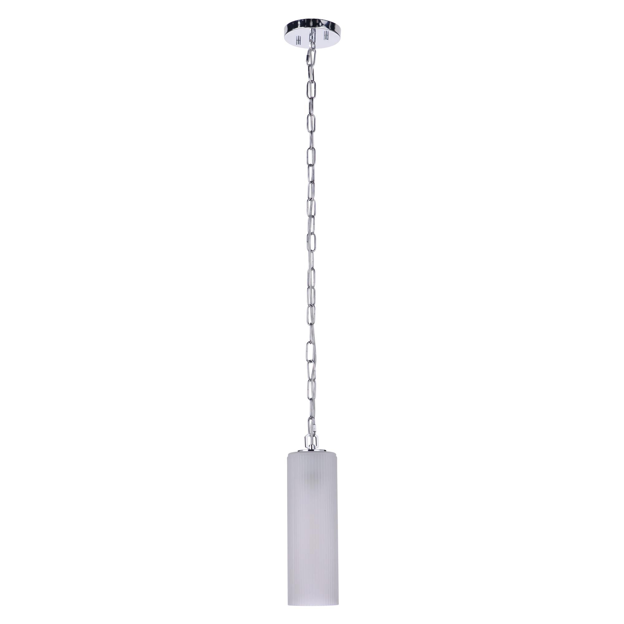 Shown in Chrome finish and Frostedribbed glass