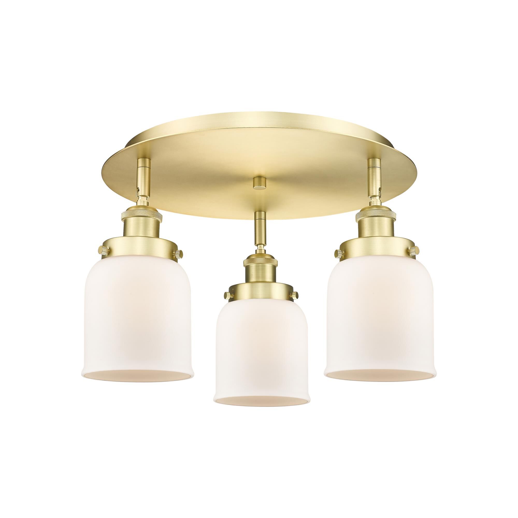 Shown in Satin Gold finish and Matte White glass