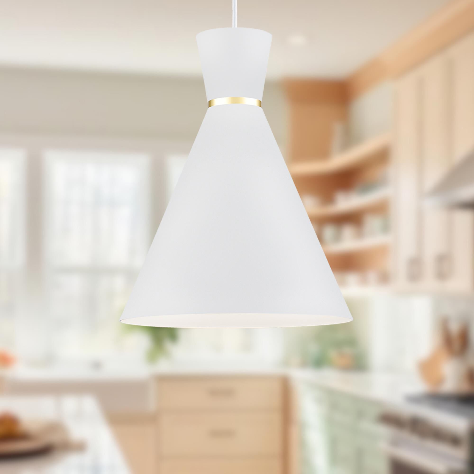 Shown in White - Gold finish and Aluminium shade