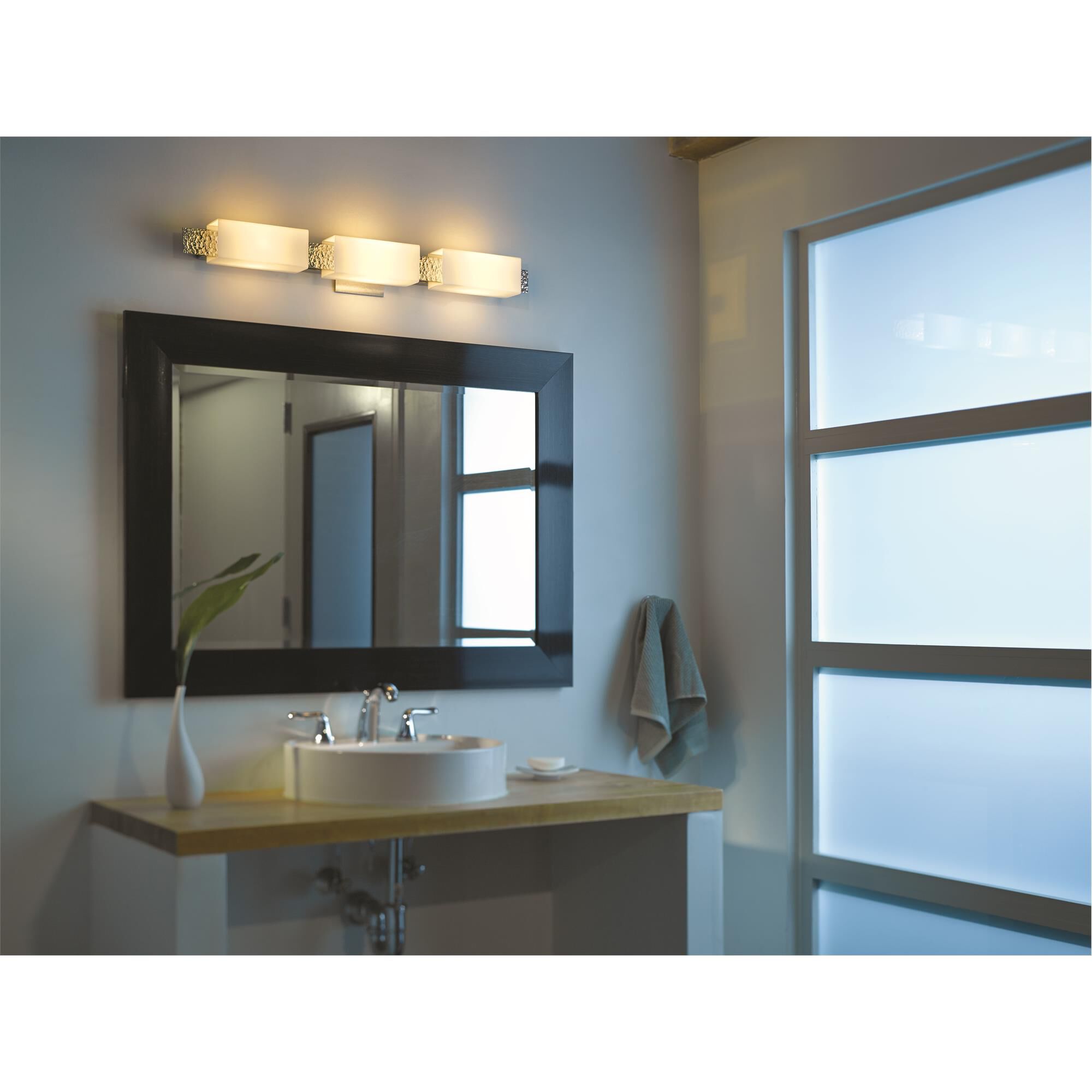 Shown in Sterling finish and Opal glass
