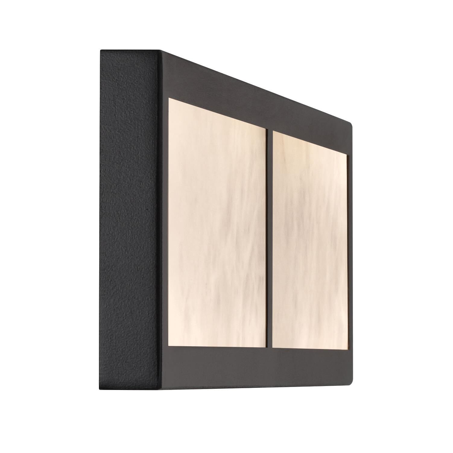 Shown in Sand Coal finish and White glass and Alabaster Stone shade