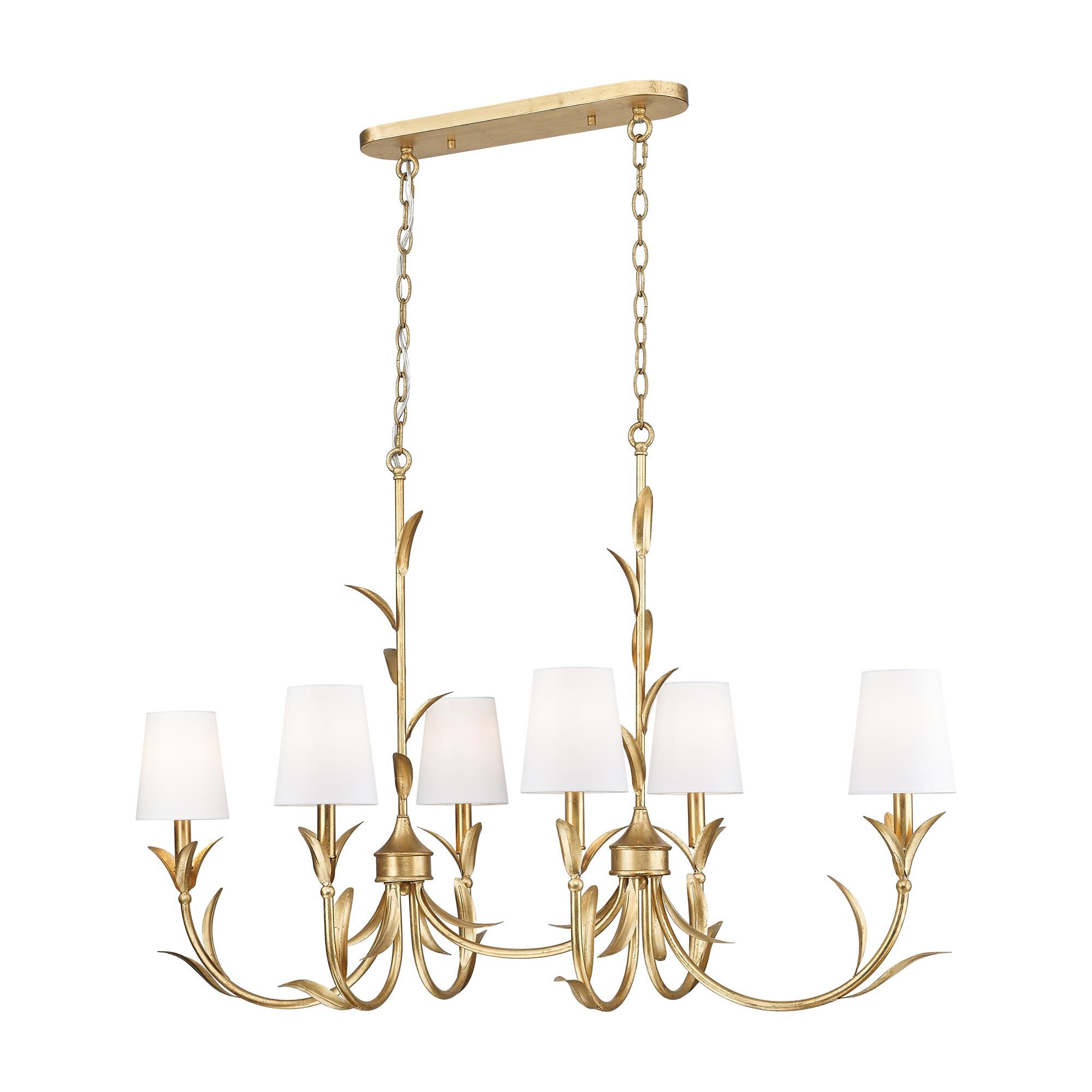 Shown in Gold Leaf finish and White glass