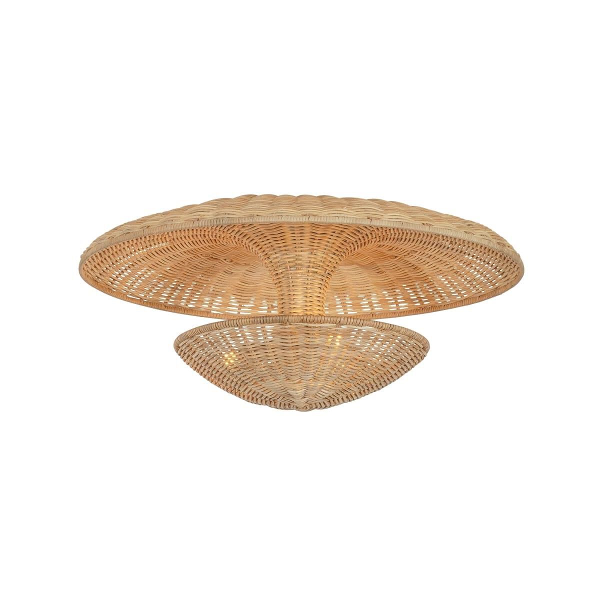 Shown in Bronze Leaf finish and Light Natural Wicker shade