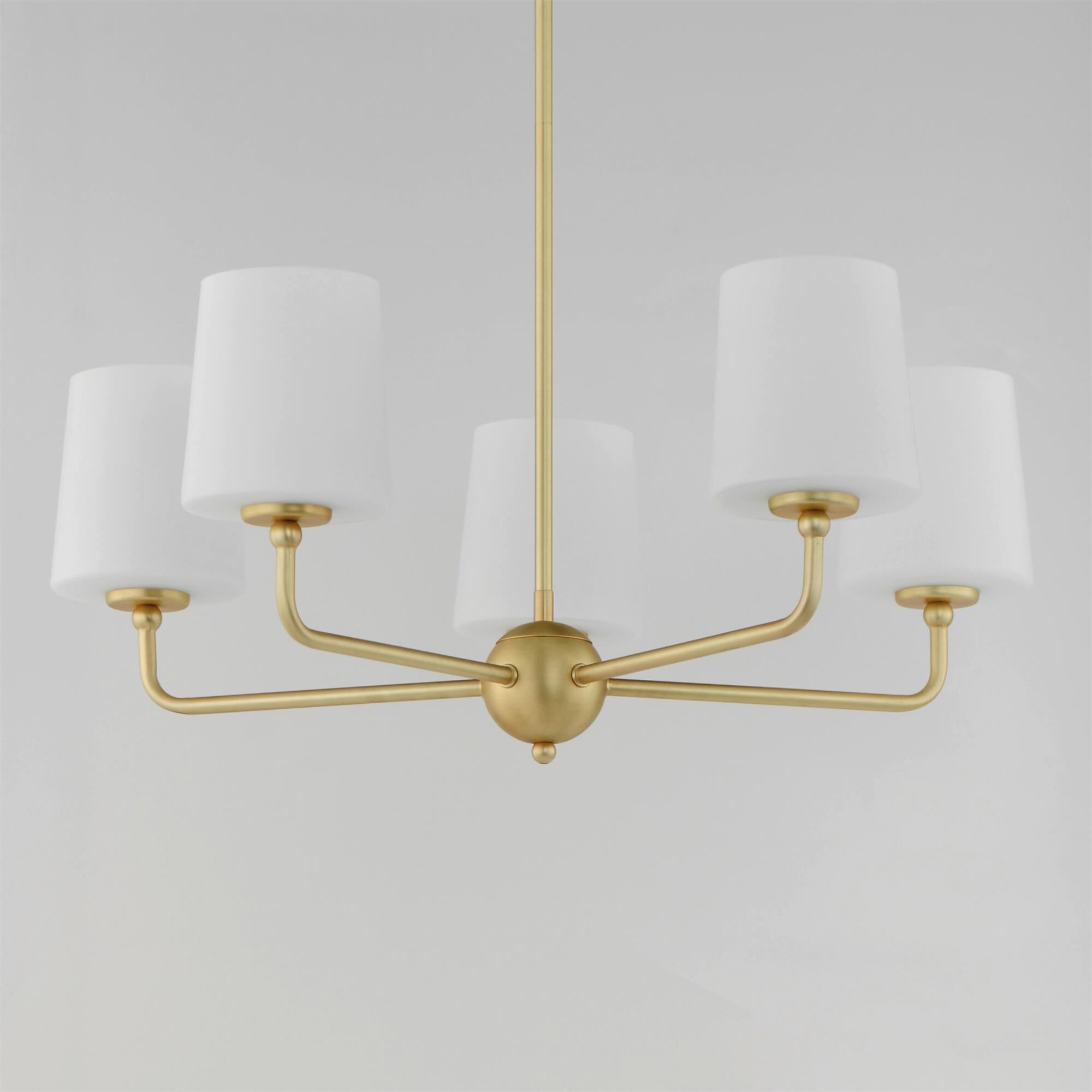 Shown in Satin Brass finish and Satin White glass