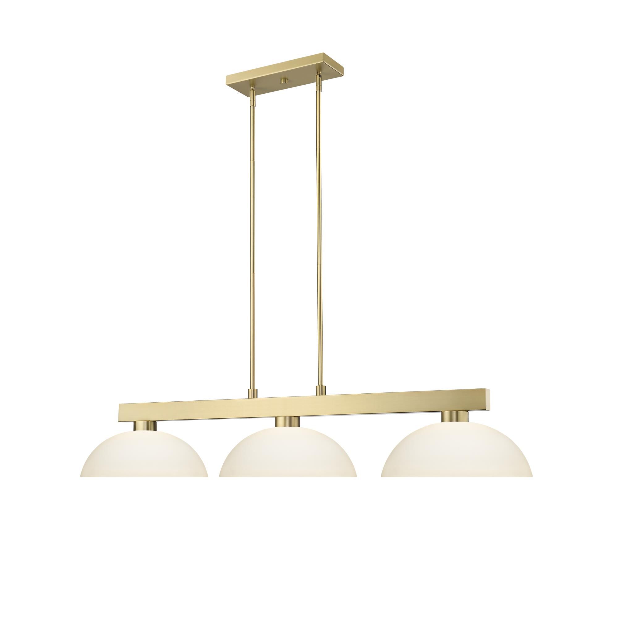 Shown in Modern Gold finish and Matte Opal glass and Matte Opal shade