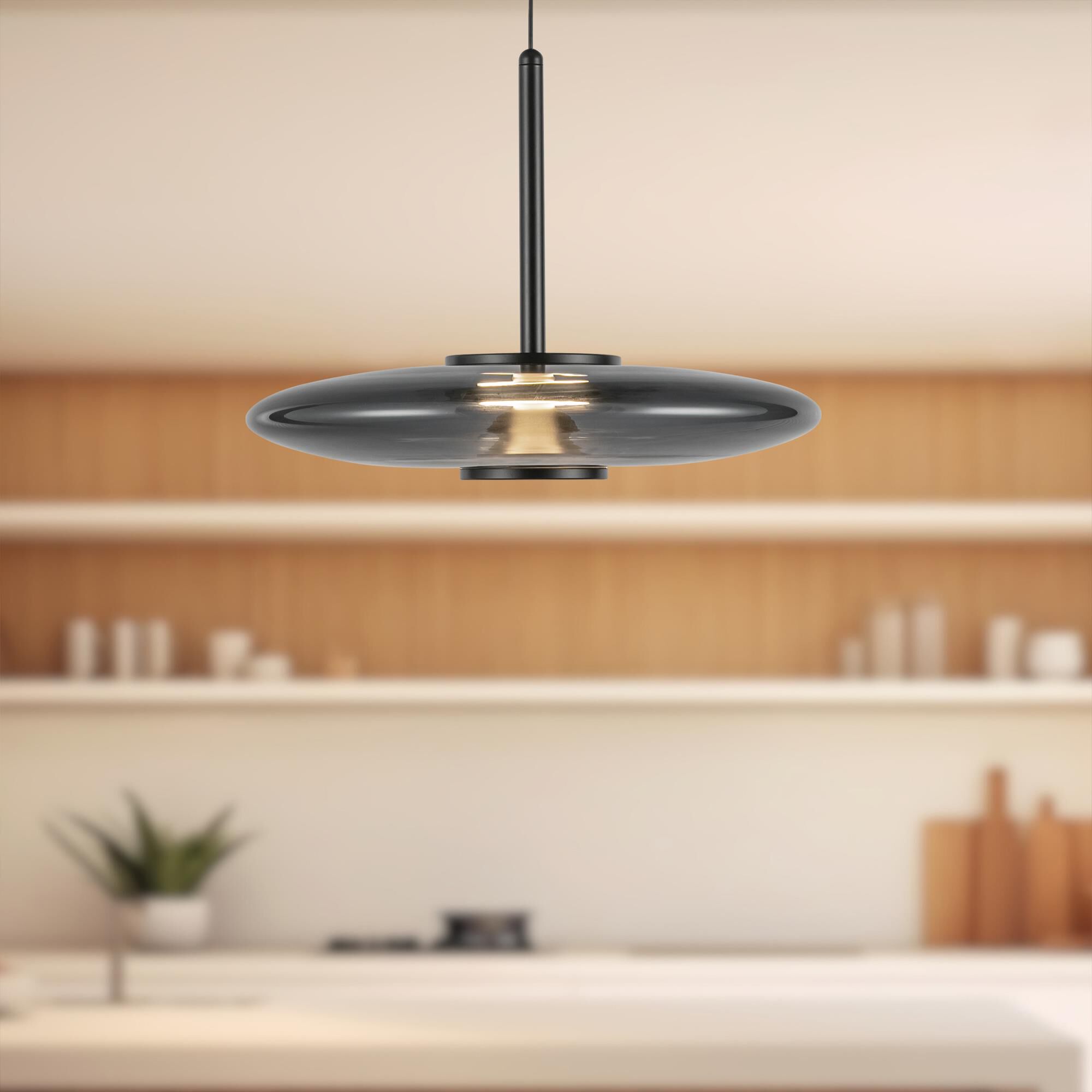 Shown in Black finish and Smoked and Clear Convex Lens glass