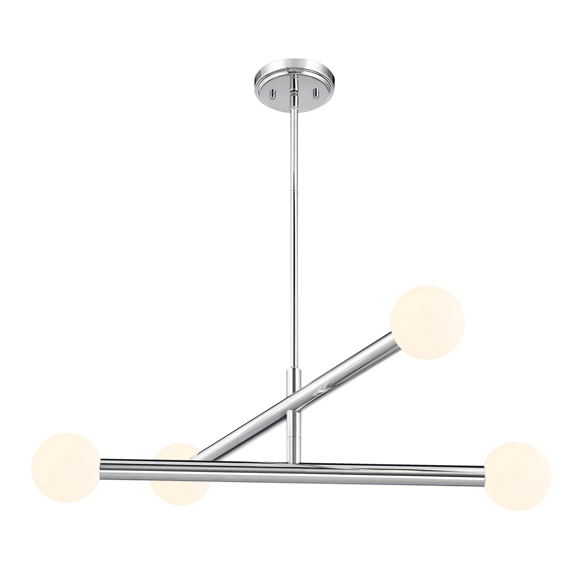 Shown in Chrome finish and White Opal glass
